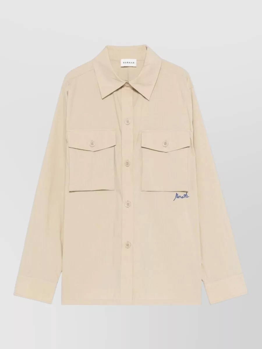 Parosh cotton blend shirt jacket