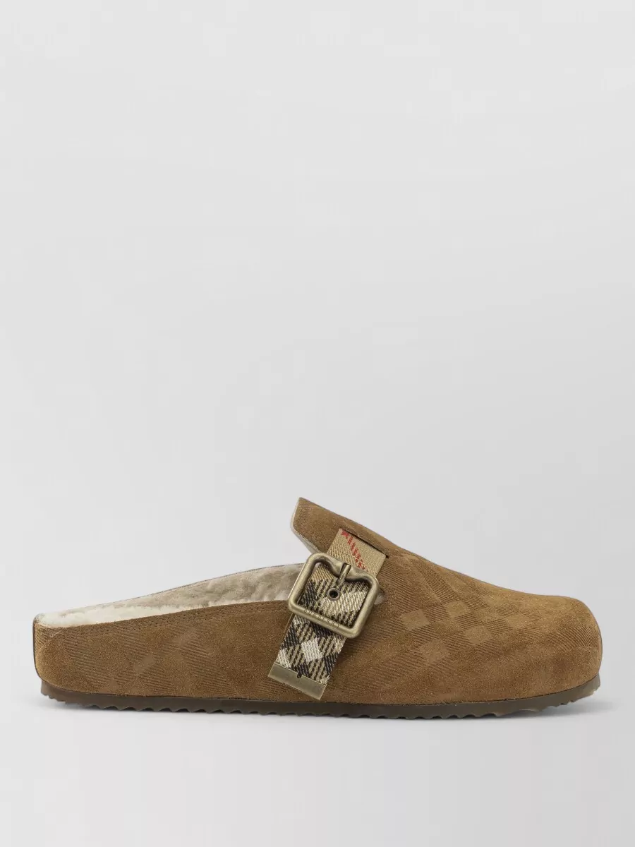 Burberry suede clogs