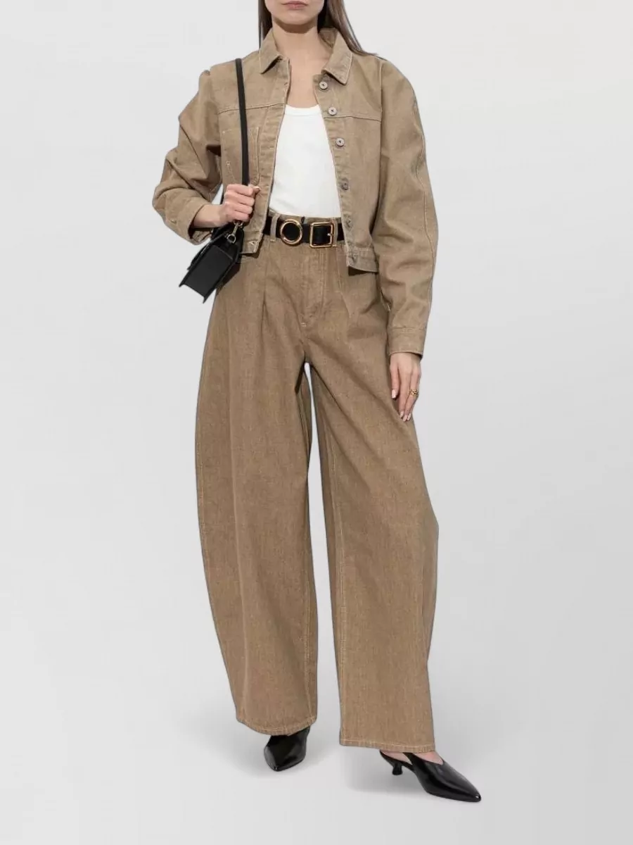 Jacquemus Denim Pleated Wide-Leg Jeans