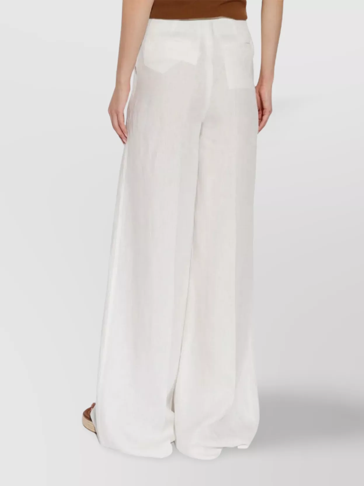 Max Mara High-Rise Waist Lightweight Fabric Wide-Leg Trousers