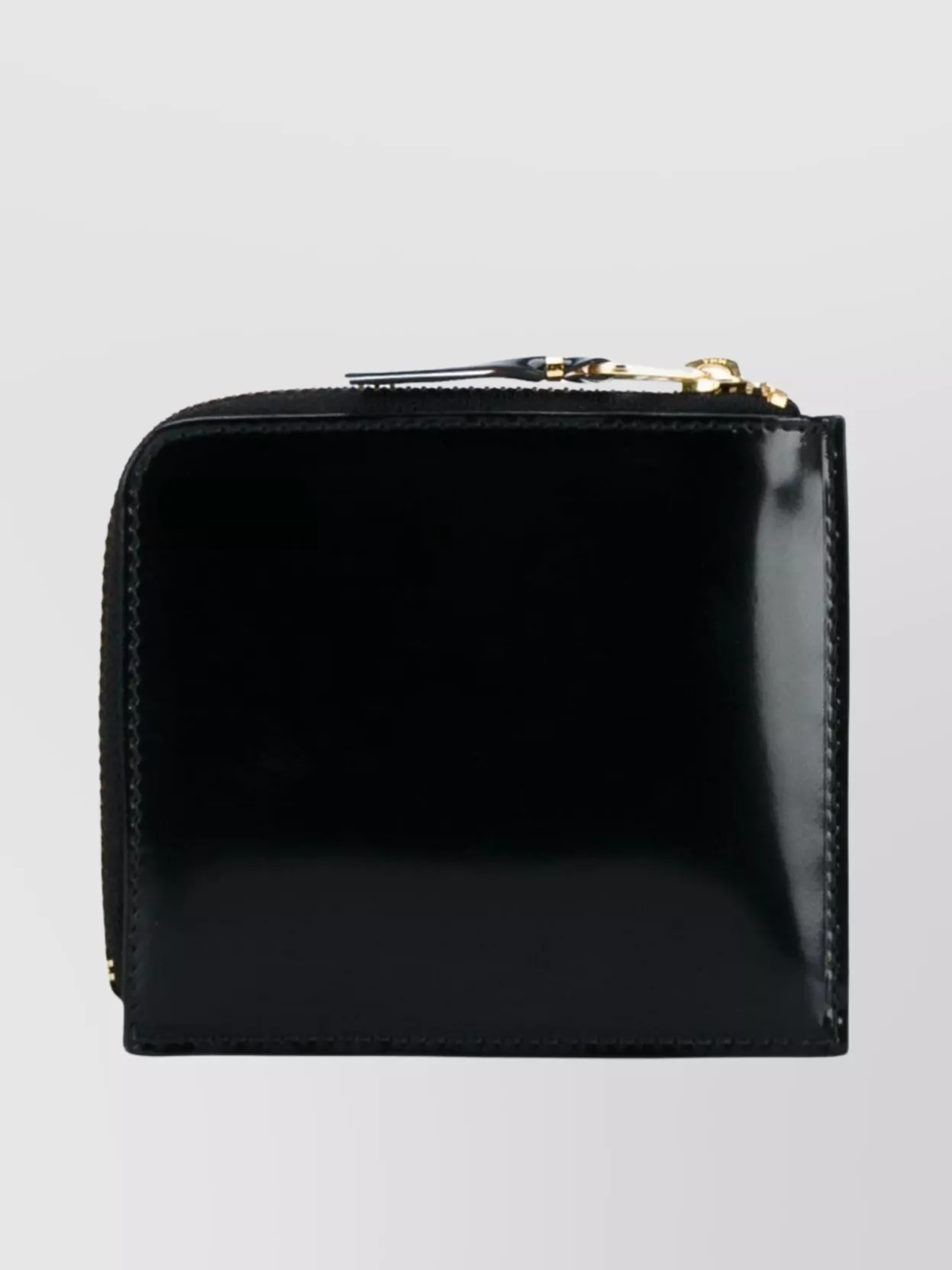 Shop Comme Des Garçons Zippered Glossy Gold-tone Hardware Purse