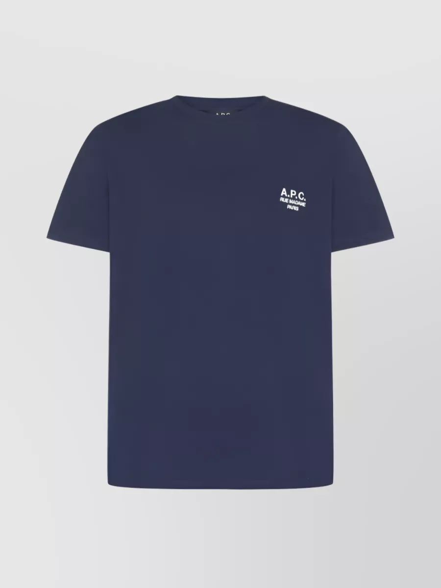 Shop Apc Chest Logo Print T-shirt In Blue