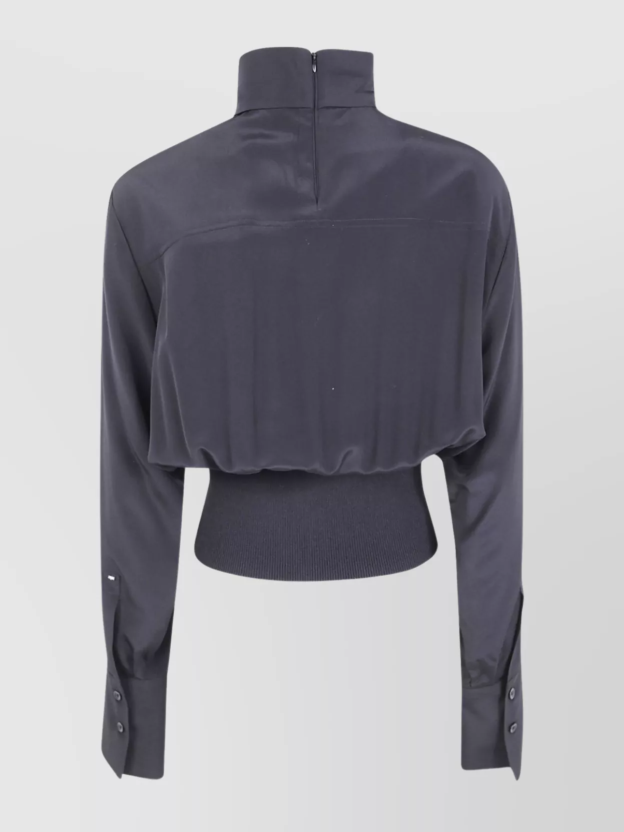Sportmax High Neck Long Sleeve Ribbed Top