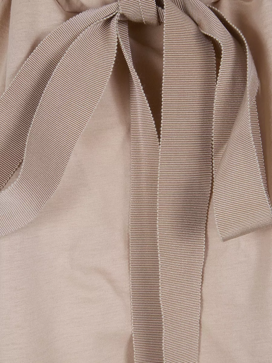 Patou Jersey Top Bow Detail Puff Sleeves