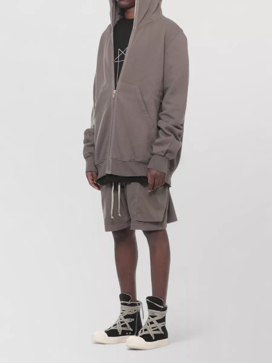 Rick Owens Drkshdw Oversized Cotton Zip-Up Hooded Jacket