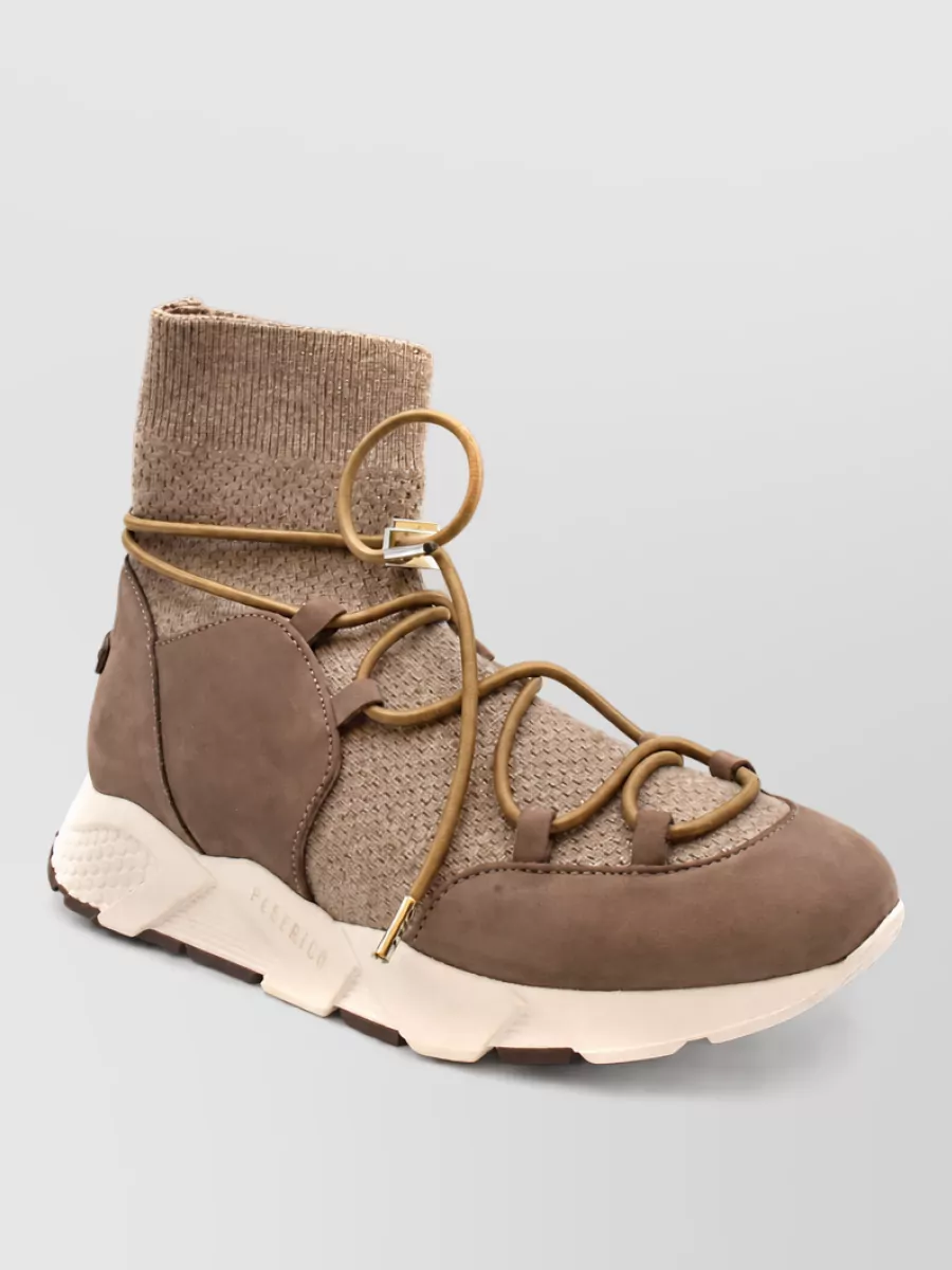 Peserico Leather High-Top Sneakers