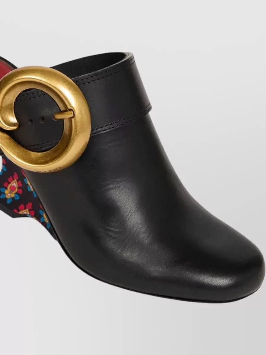 Etro Leather Wedge Mules