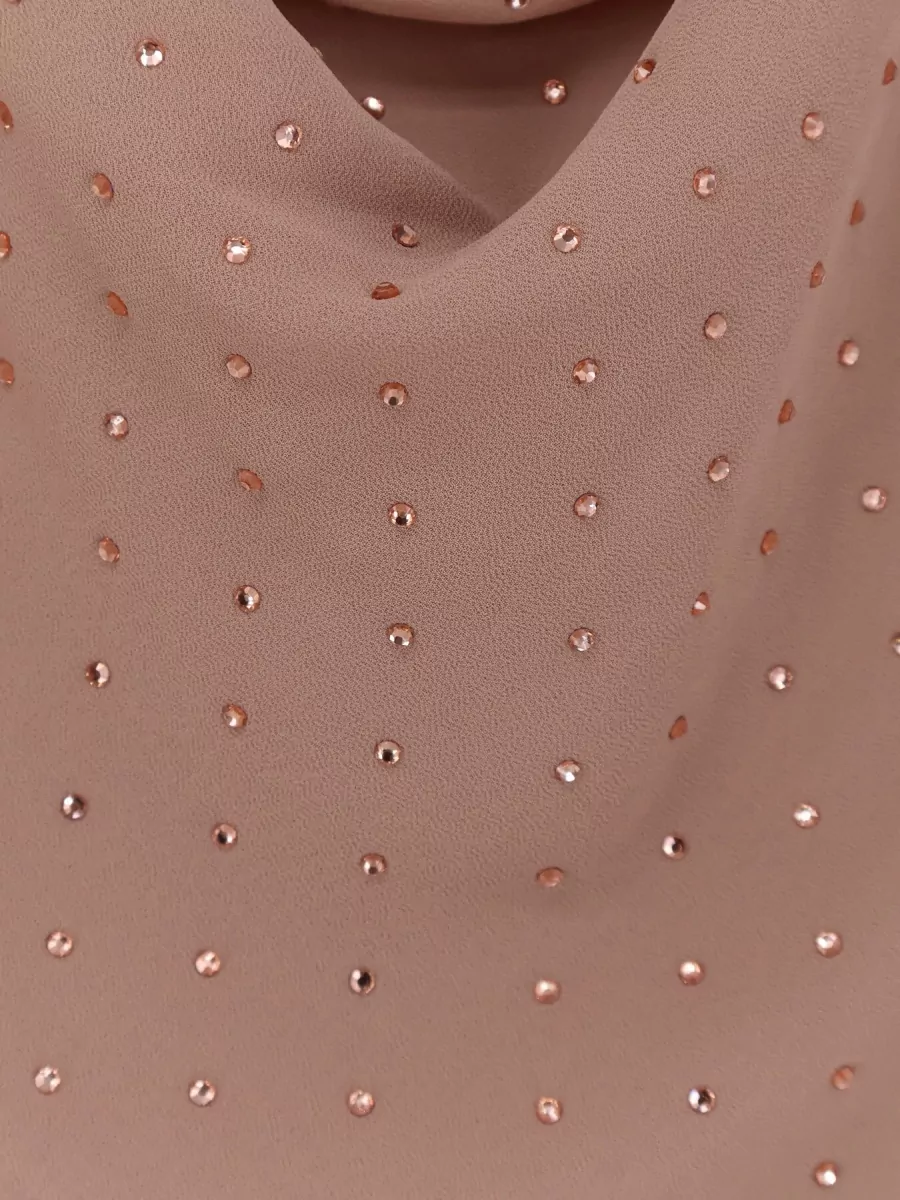 Pinko Rhinestone-Embellished Draped Open-Back Midi Dress