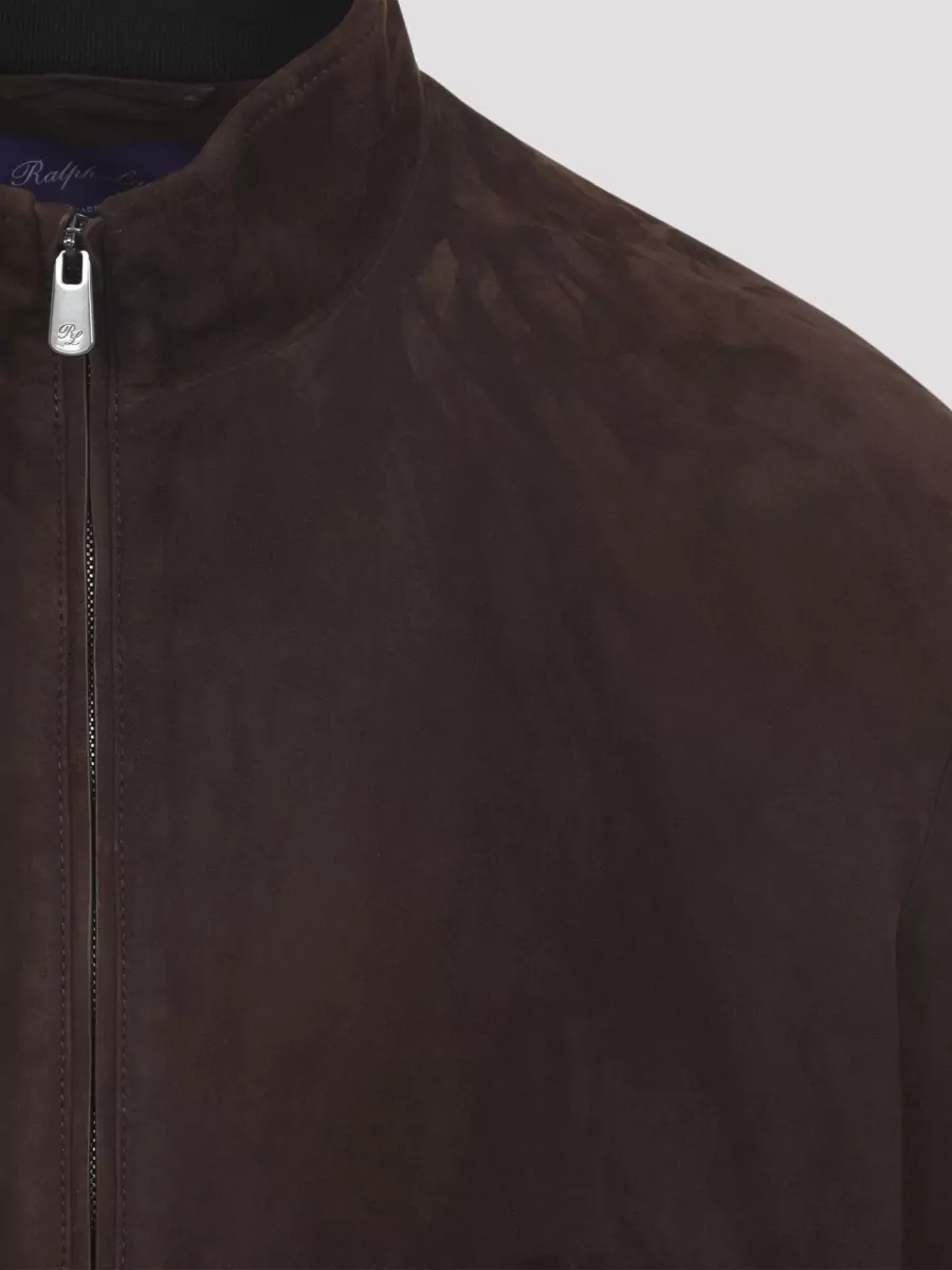 Ralph Lauren Purple Label High Collar Bomber Jacket Ribbed Cuffs