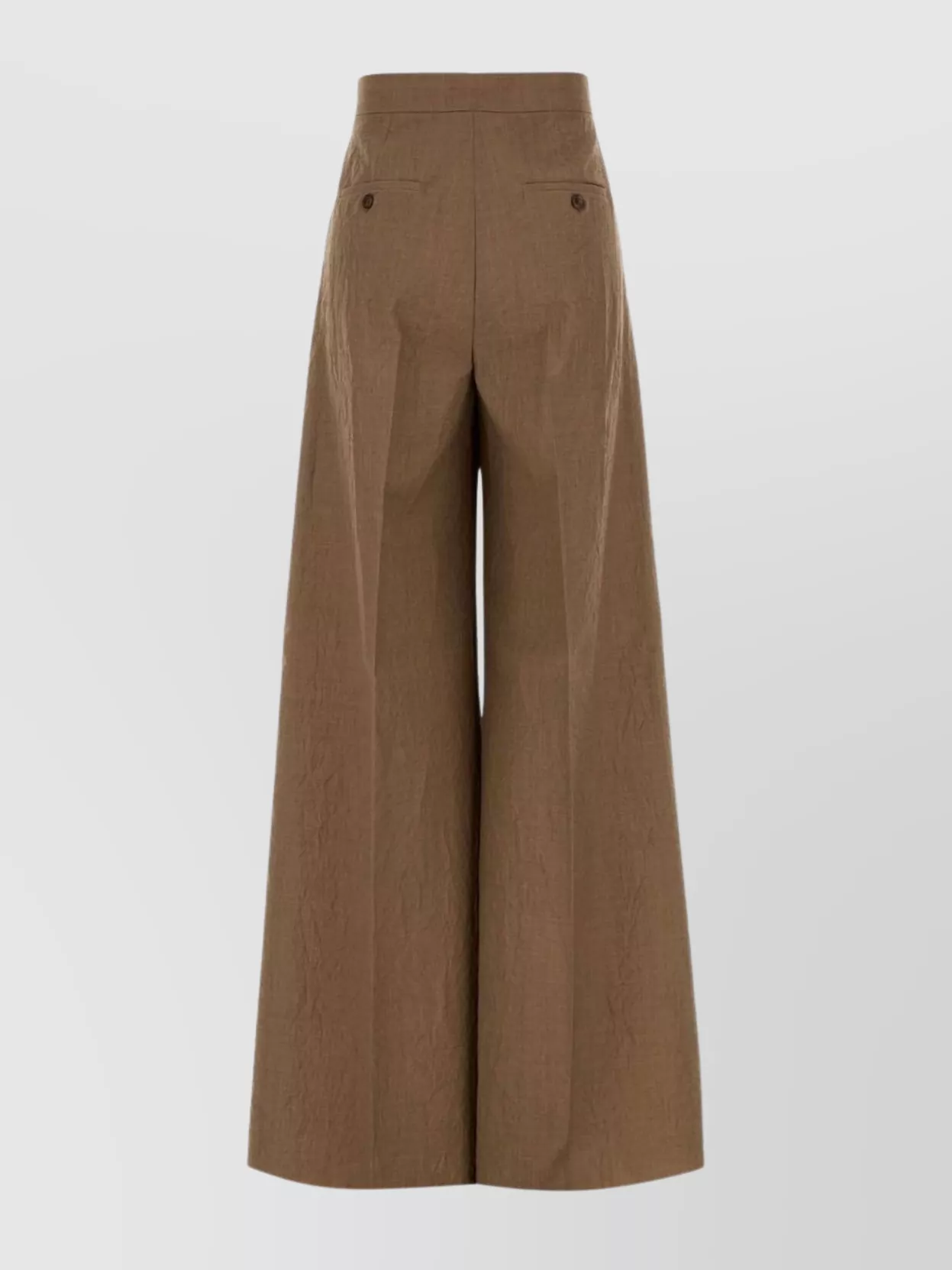 Max Mara High Waist Wide Leg Pleated Trousers In Brown