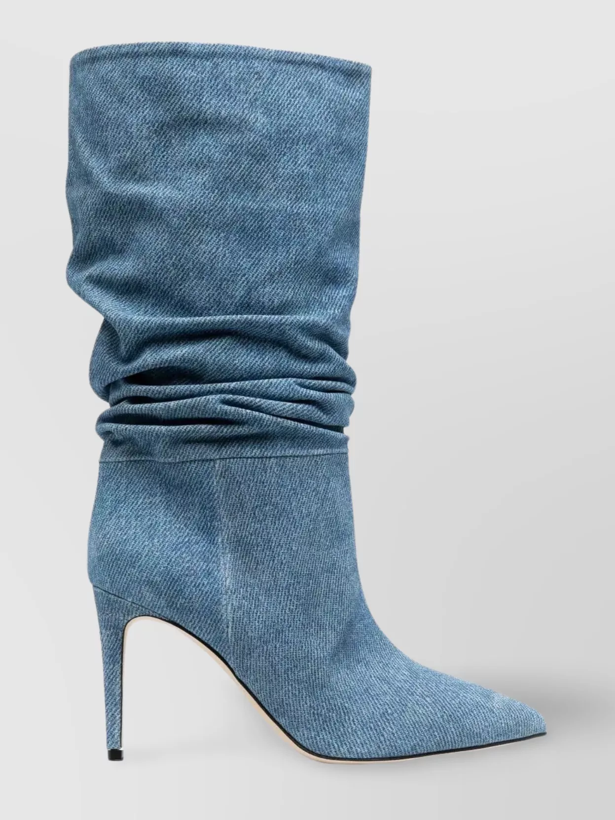 Shop Paris Texas Leather Slouchy Heeled Boots In Blue