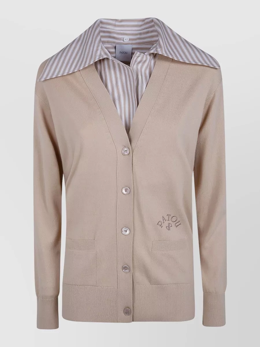 Patou Cotton Collar Cardigan