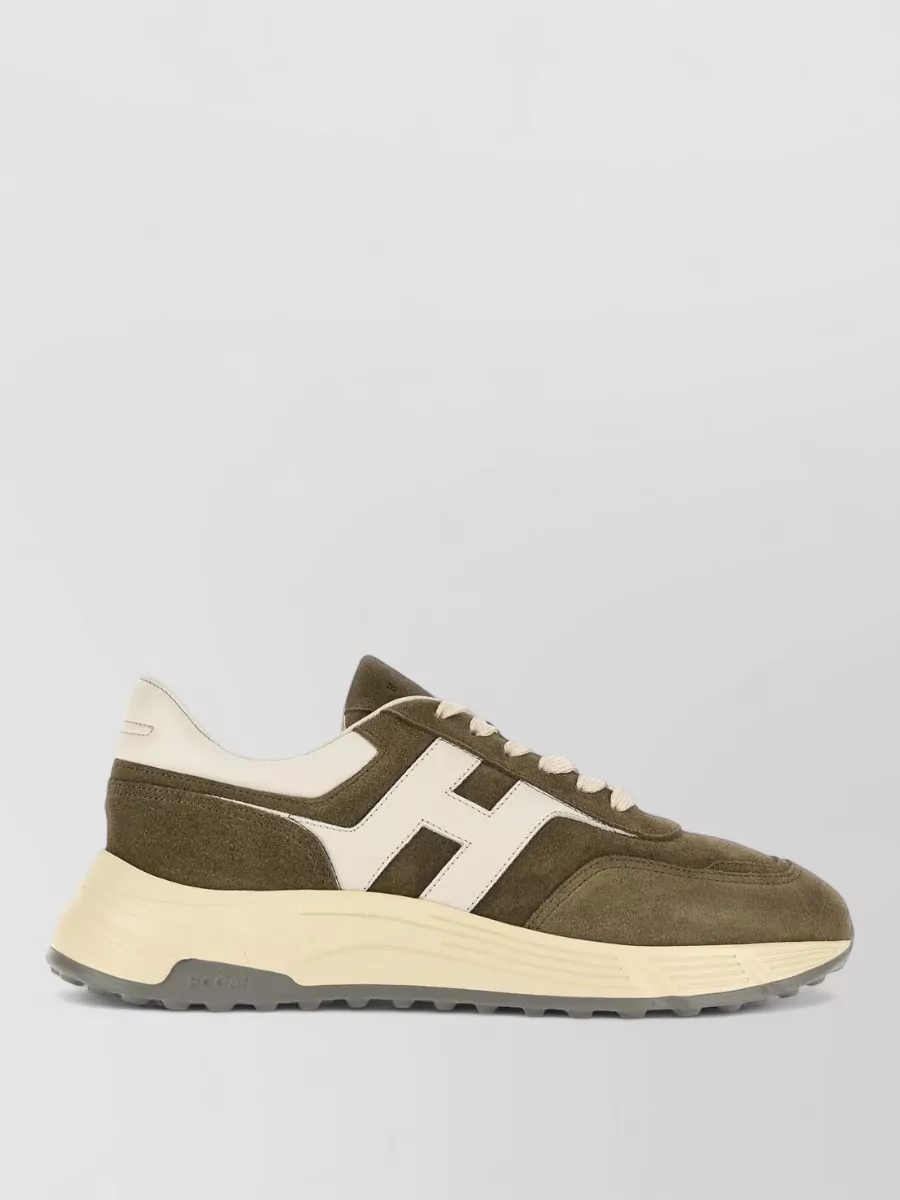 Hogan Hyperlight Leather Sneakers Round Toe Stitching