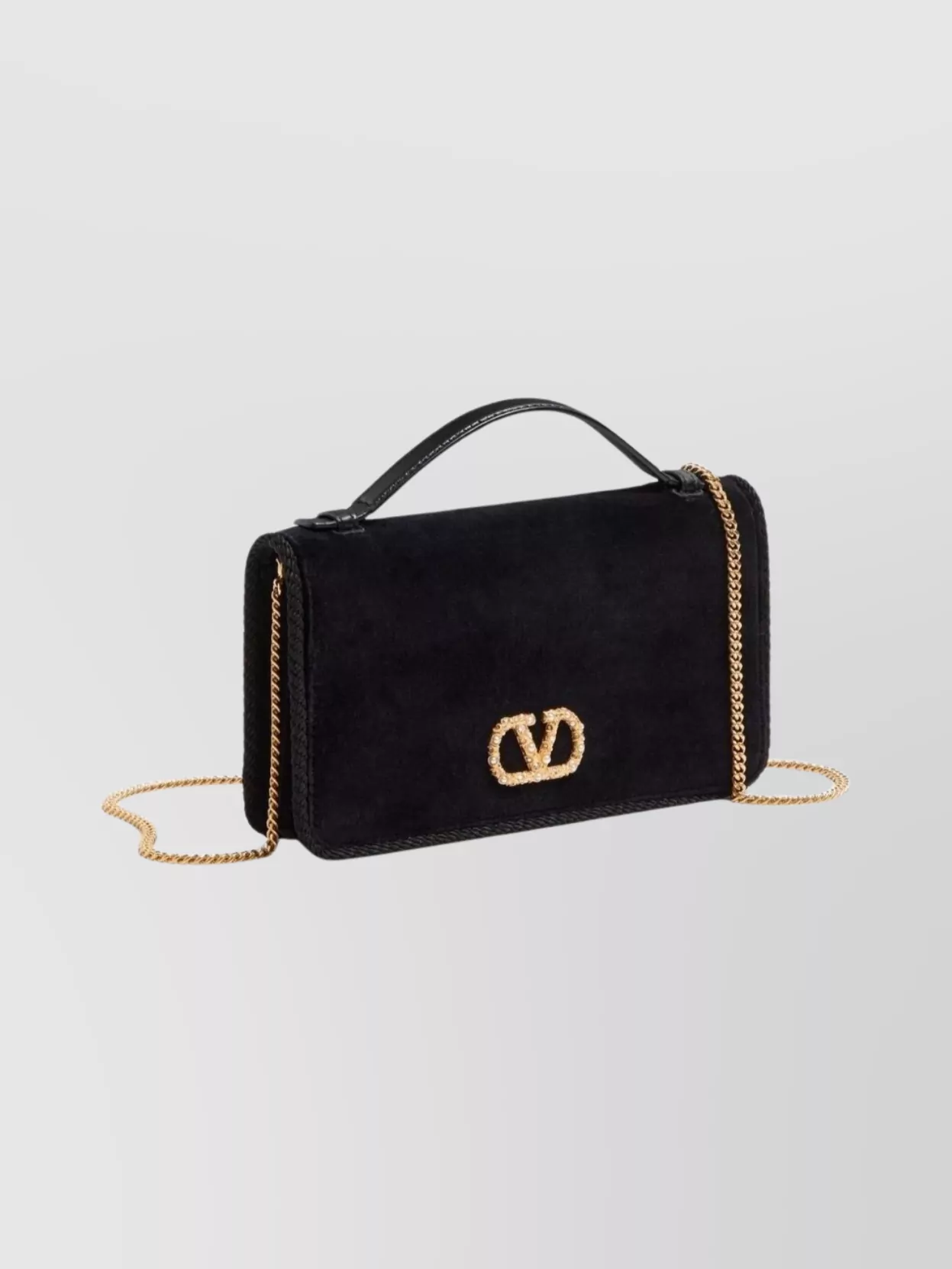 Valentino Garavani Signature Velvet Chain Wallet Bag