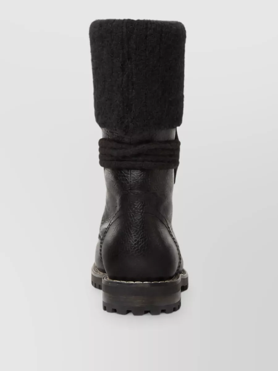 Fendi Leather lace-up biker boots