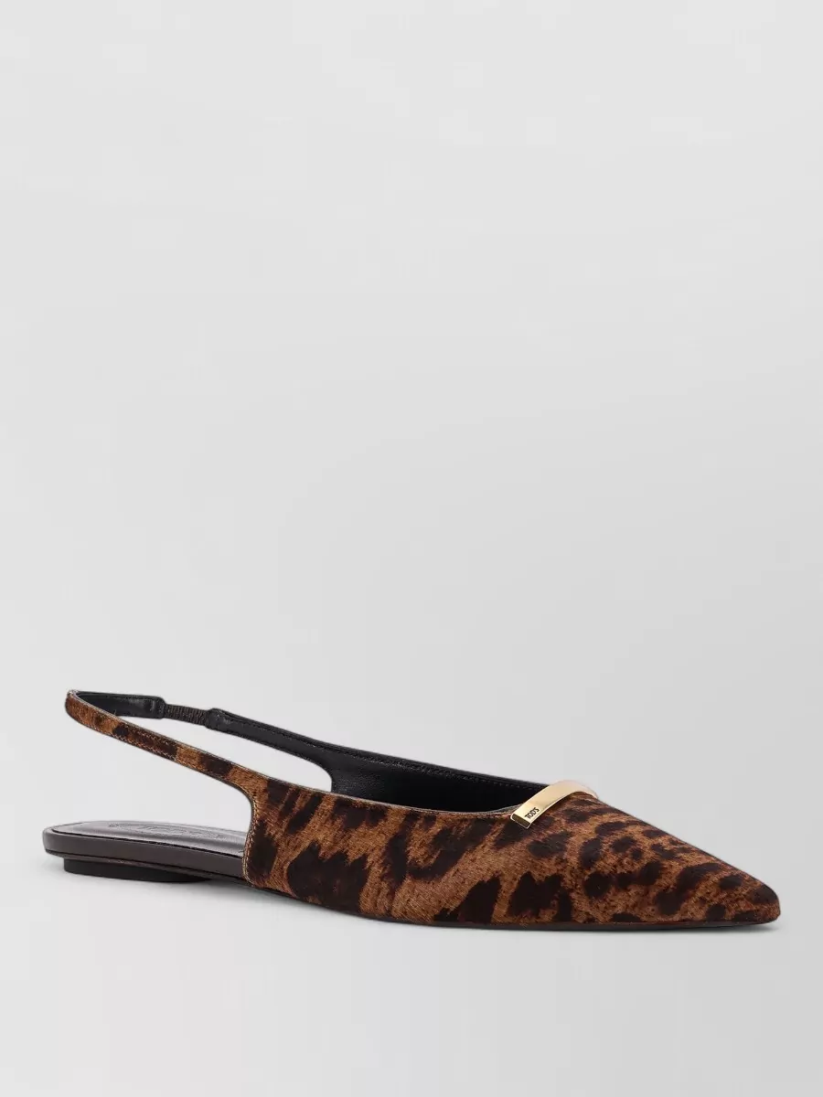 Tod's pony hair leather ballerina flats