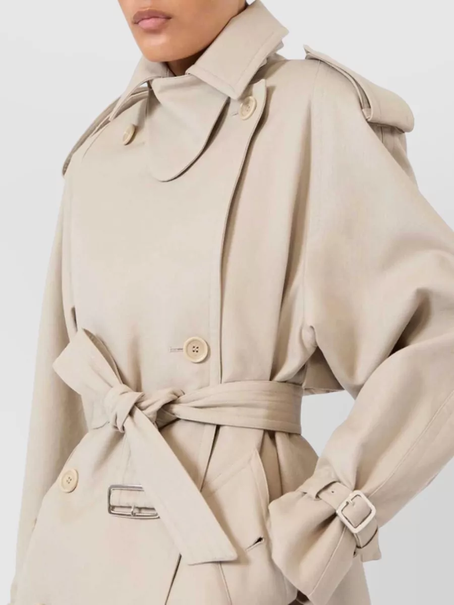 Max Mara Cotton Double-Breasted Belted Trench Coat