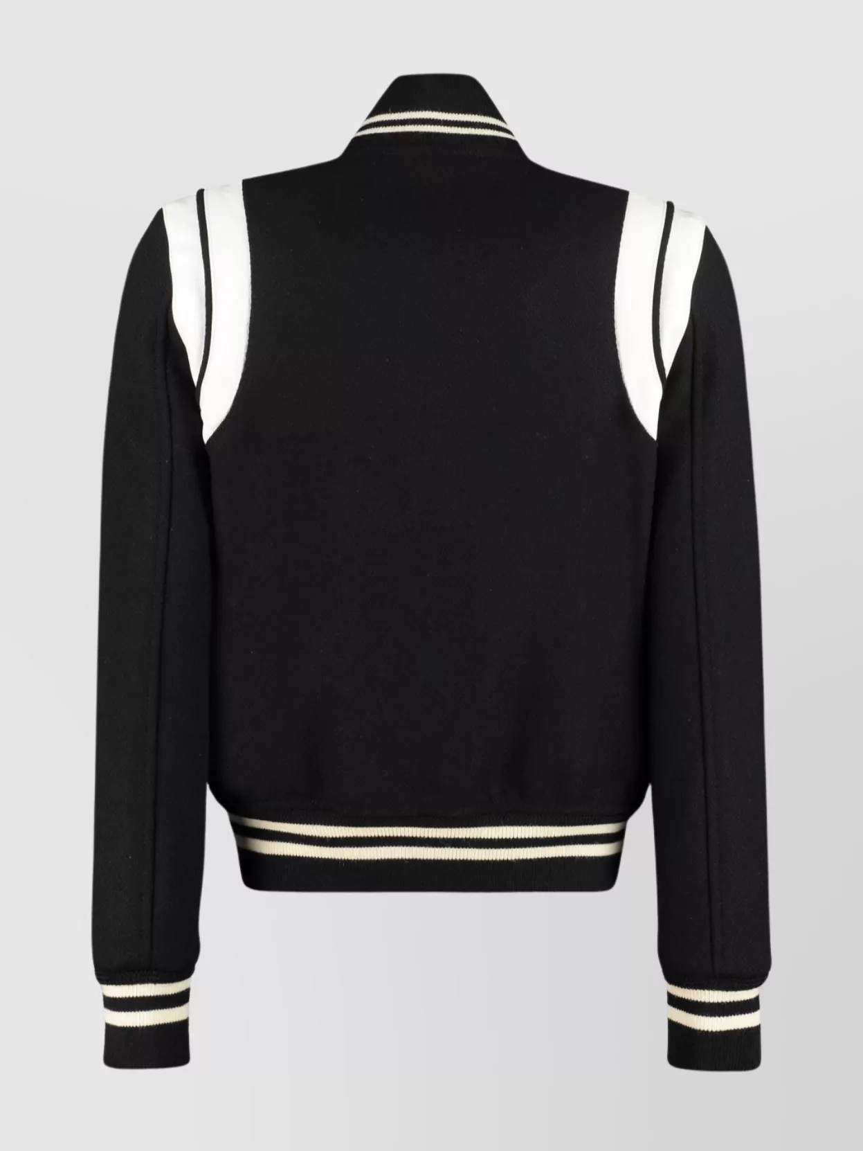 Saint Laurent Striped Bomber Jacket With Ribbed Knit Edges