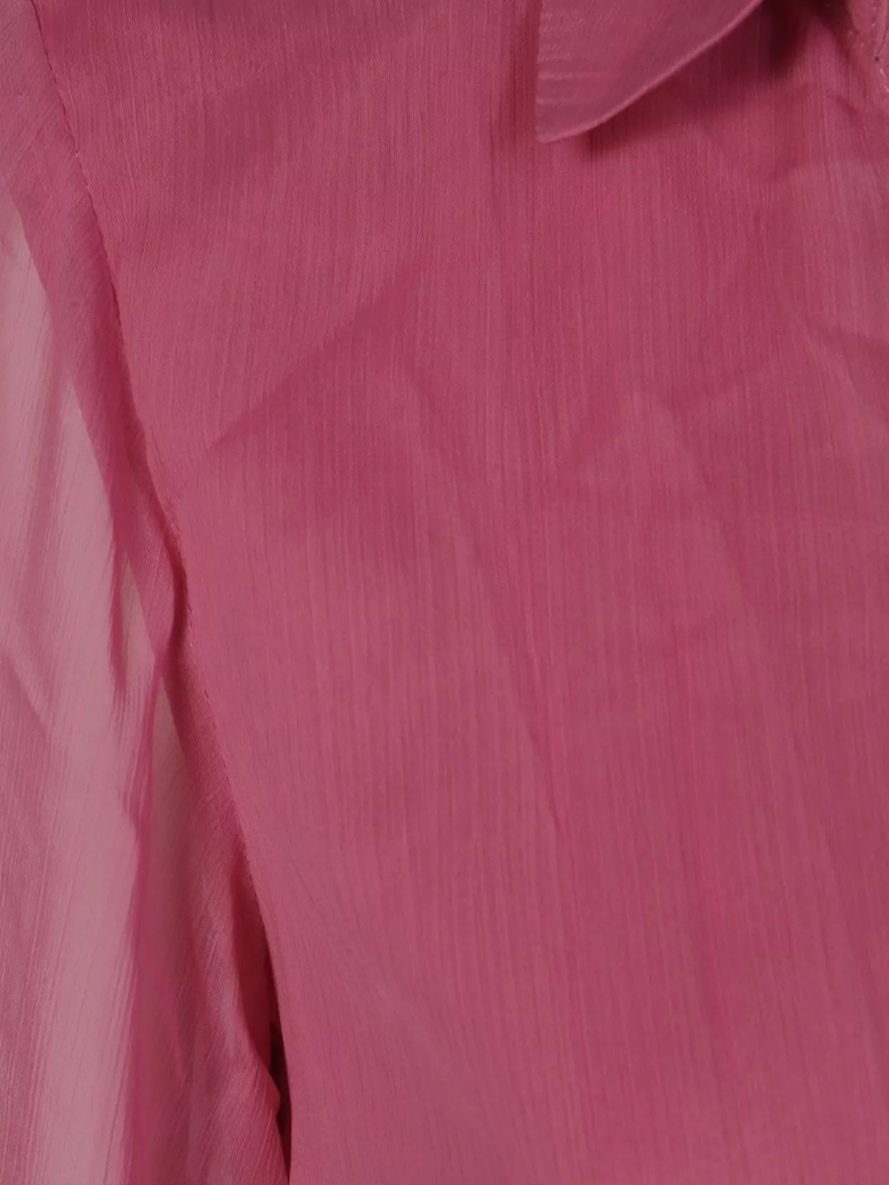 ROTATE BIRGER CHRISTENSEN SHEER COLLARED CROPPED RUFFLED SLEEVES TOP