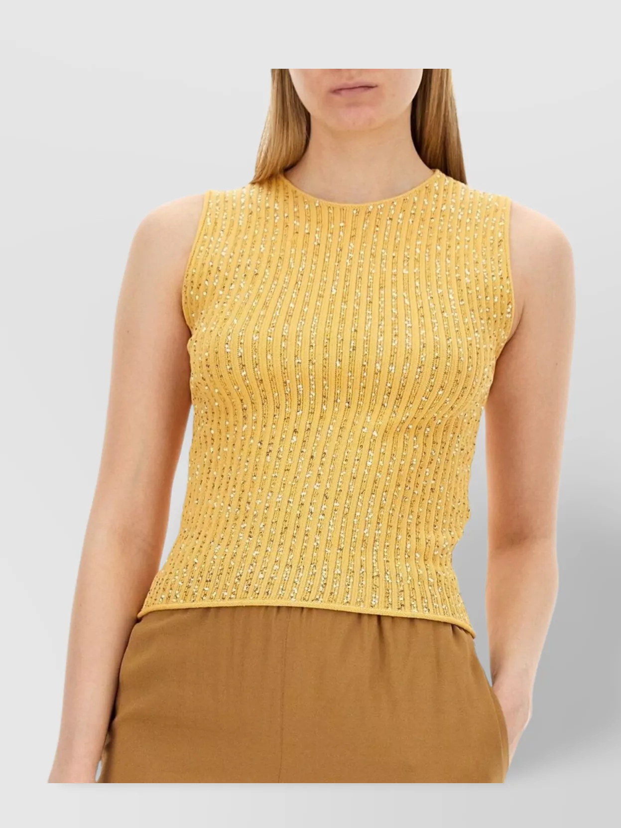 Fabiana Filippi Embellished Sleeveless Knitwear Rhinestones