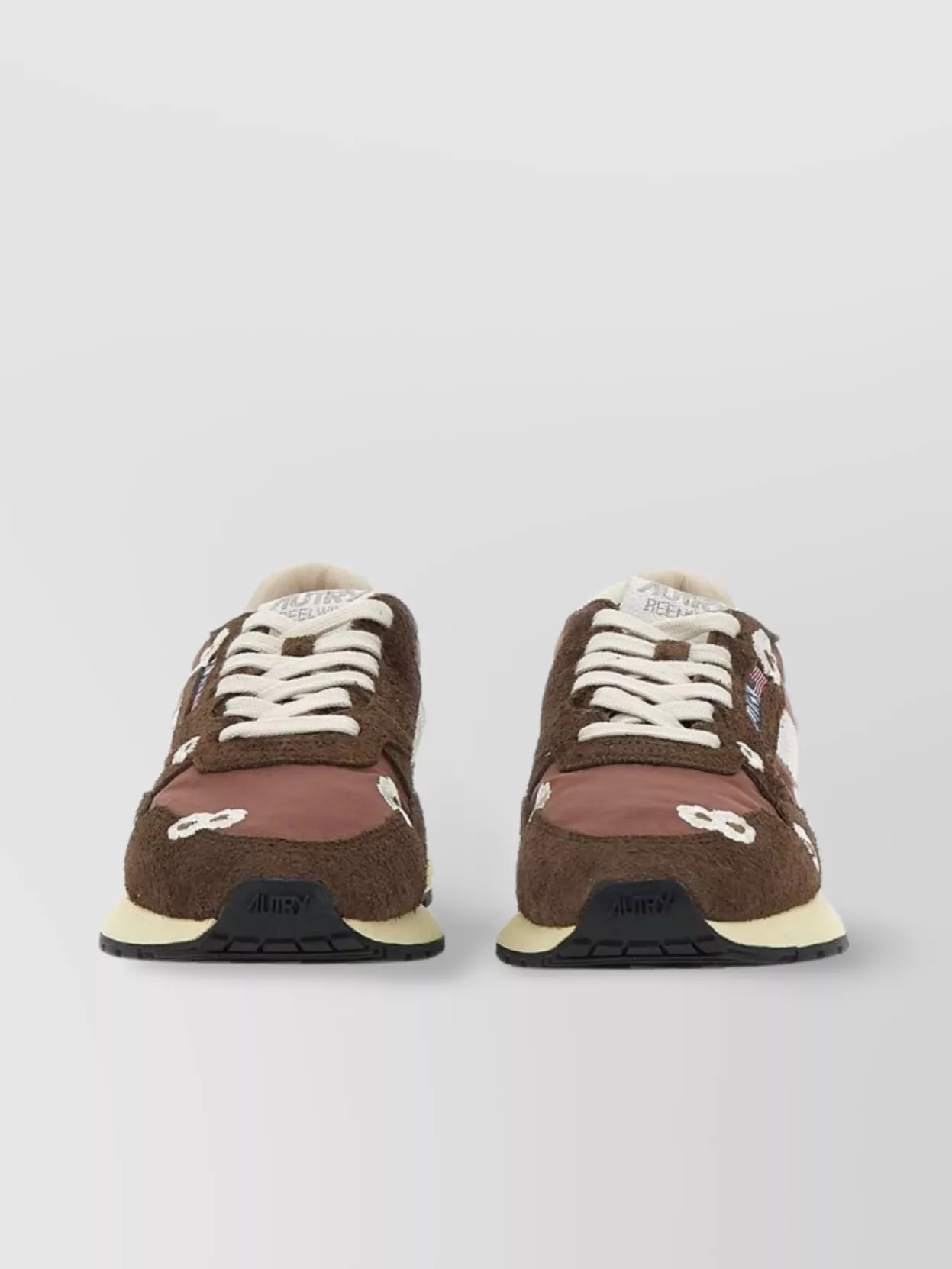 Autry Floral Embroidered Nylon Sneakers With Rubber Sole