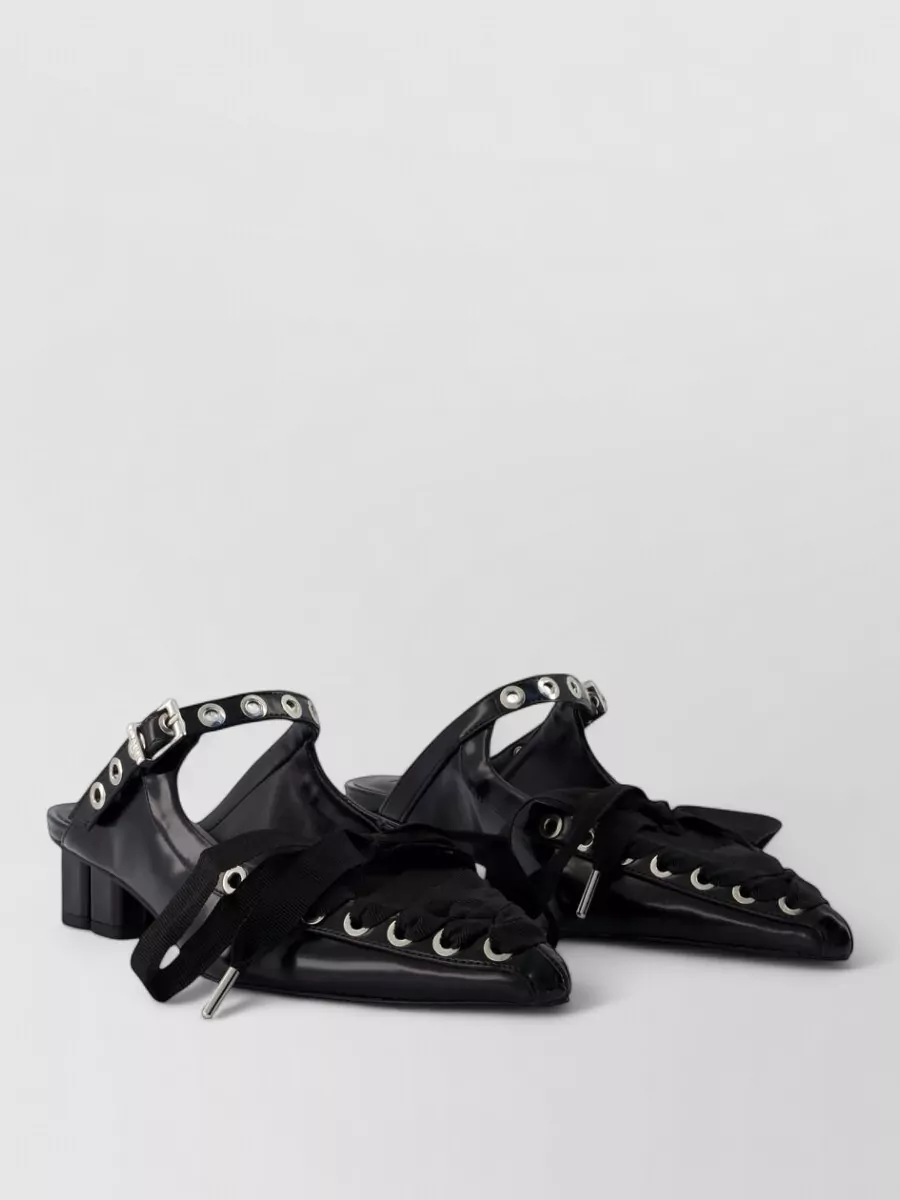 Ganni lace-up mules