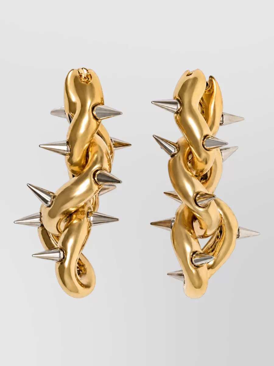 Acne Studios Metal Hoop Earrings In Gold
