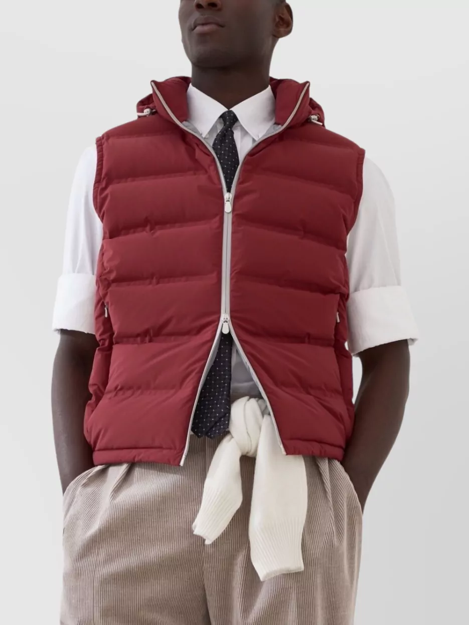 Brunello Cucinelli Hooded Padded Vest Front Pockets