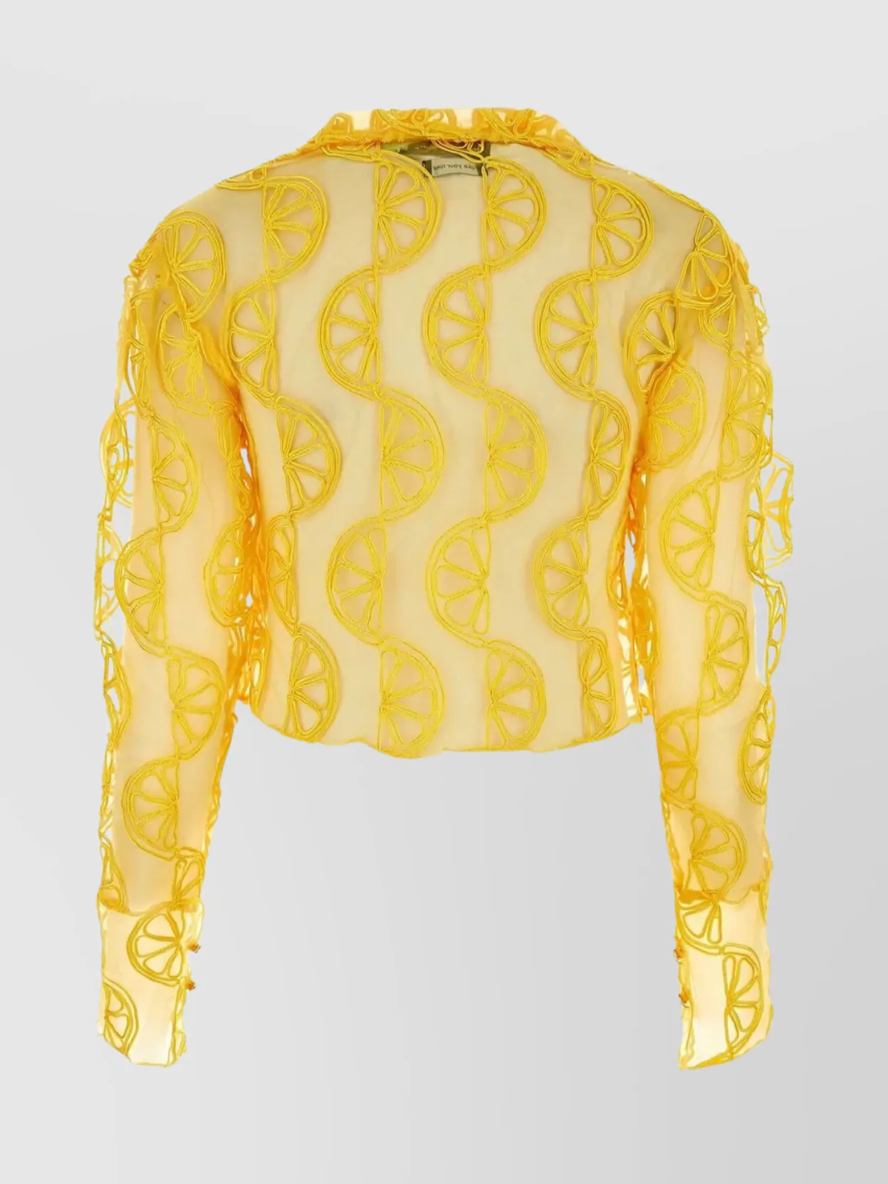 Shop House Of Sunny Embroidered Polyester Limon Shirt With Ruffle Trim