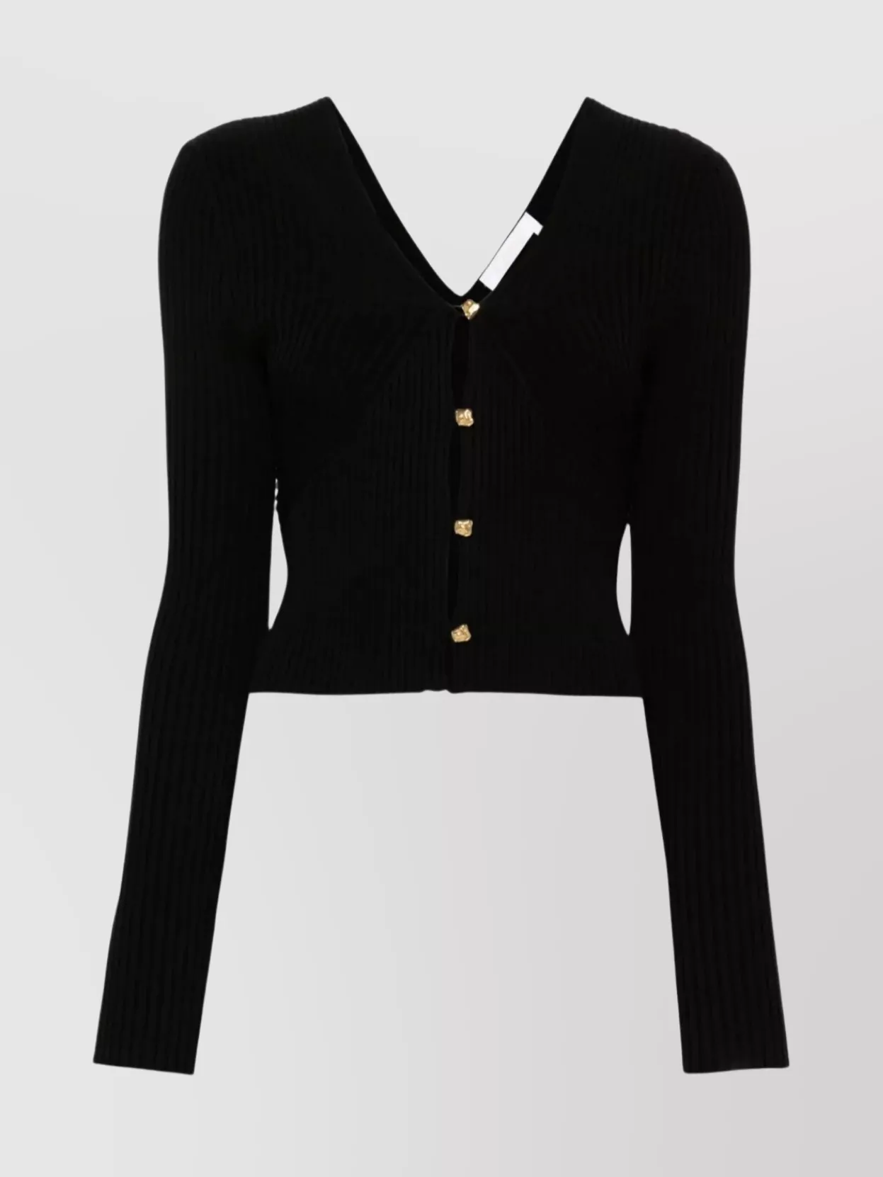 Chloé Ribbed Cropped Cardigan In 黑色