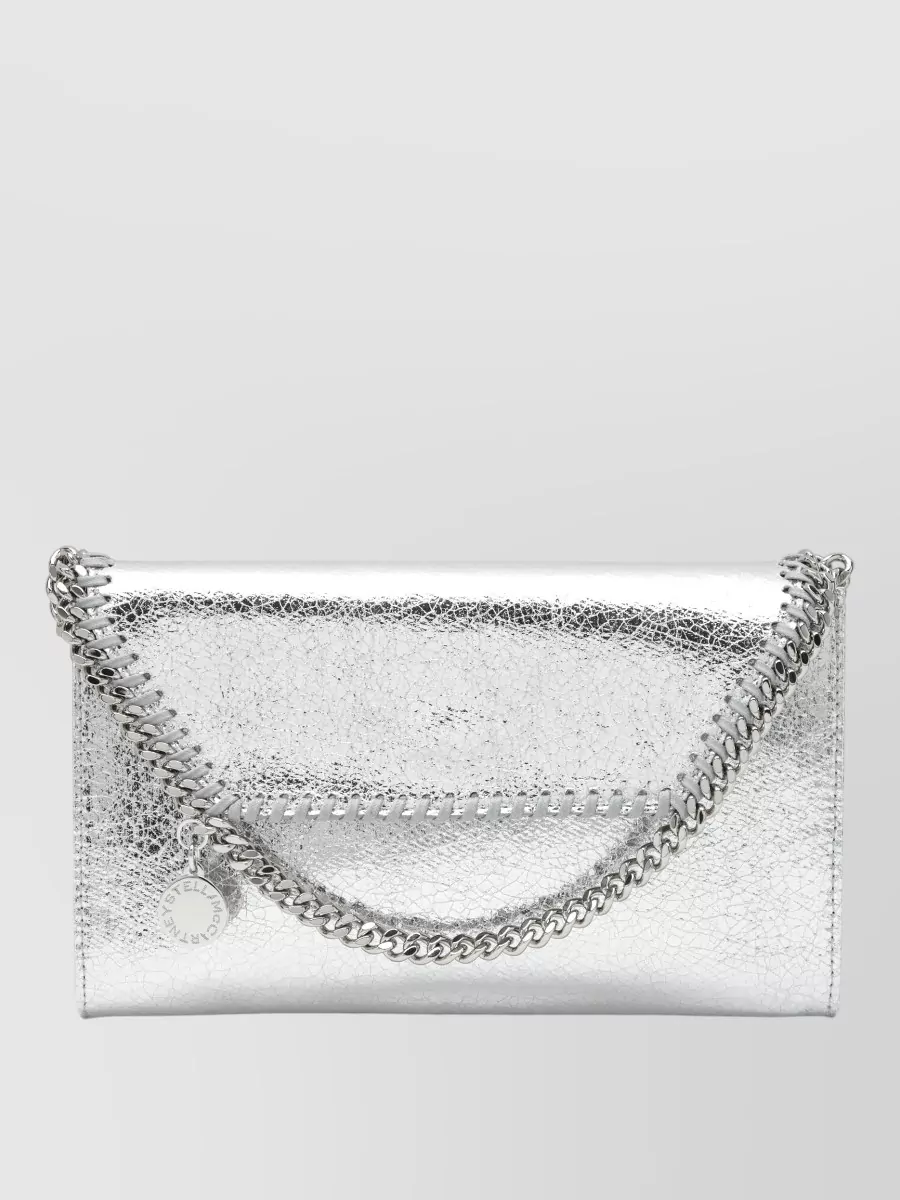 Stella Mccartney metallic crossbody wallet on chain