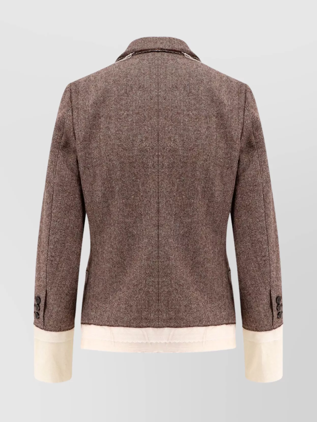 Undercover Wool Blend Blazer With Frayed Profiles In Brown