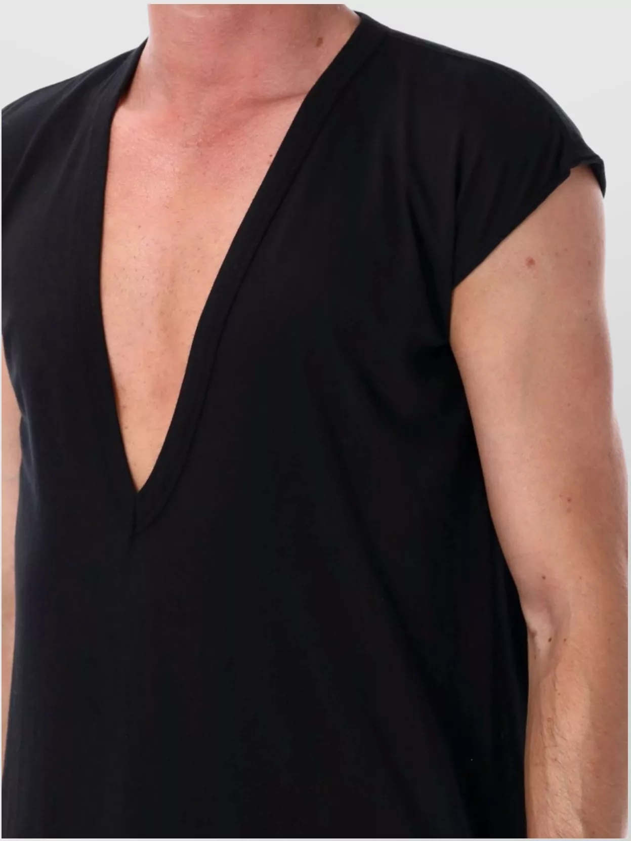 Rick Owens Drkshdw Longline Sleeveless Deep V-Neck T-Shirt