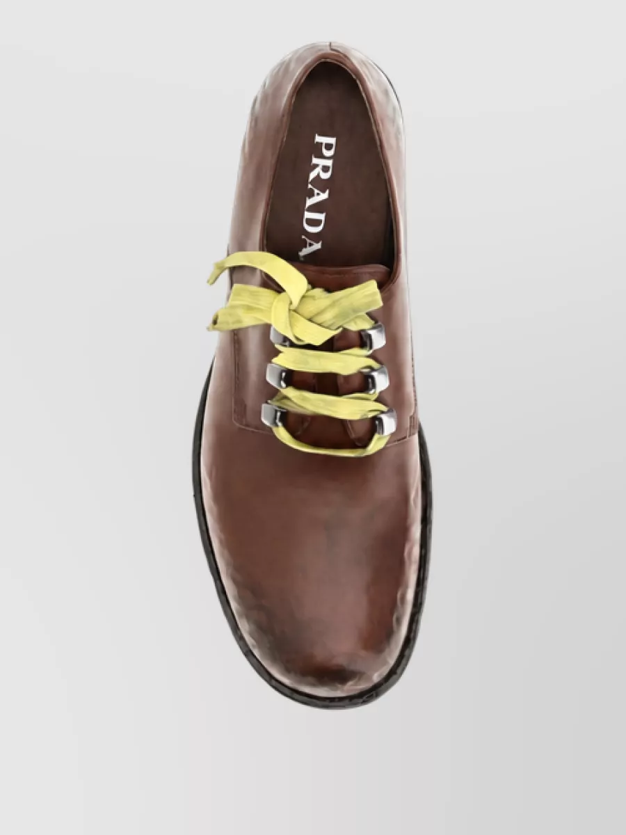 Prada Leather Lace-Up Loafers