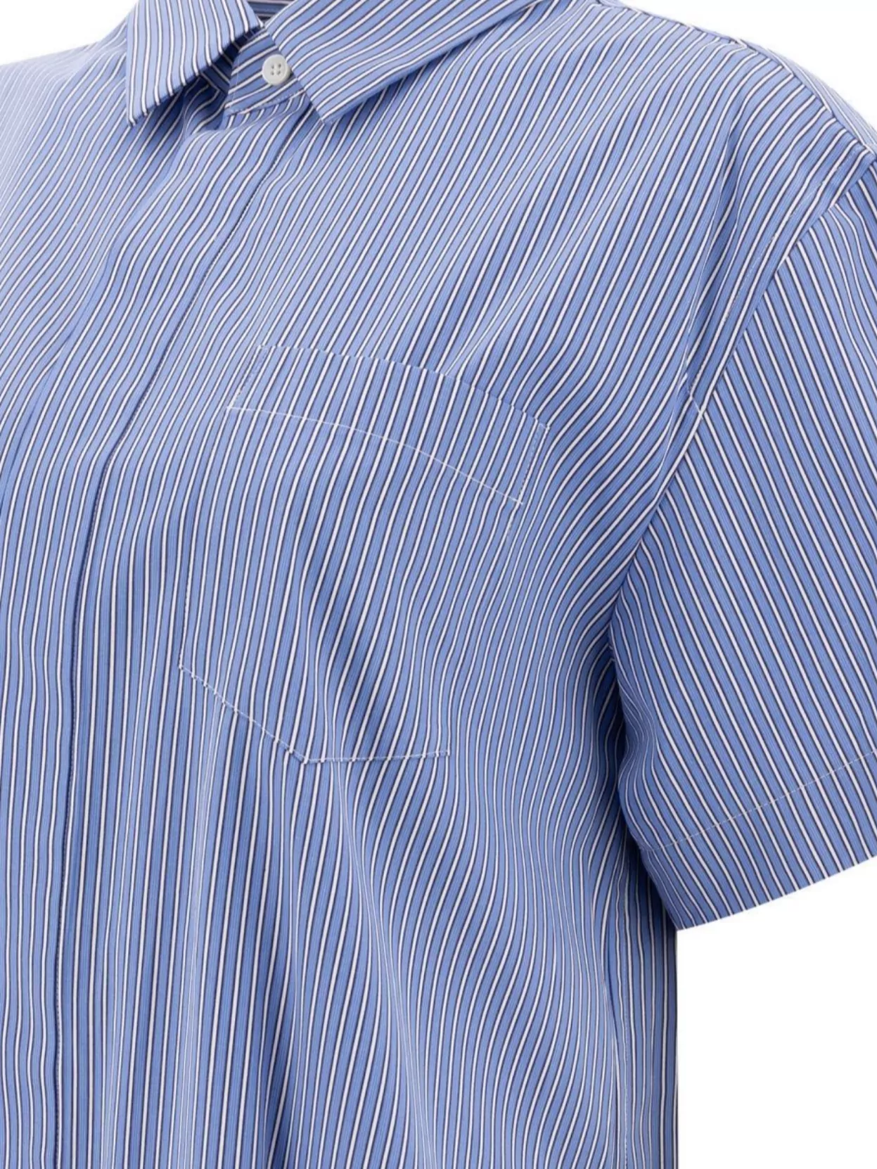 Sacai Hem Asymmetry Pleated Back Short Sleeves Dress