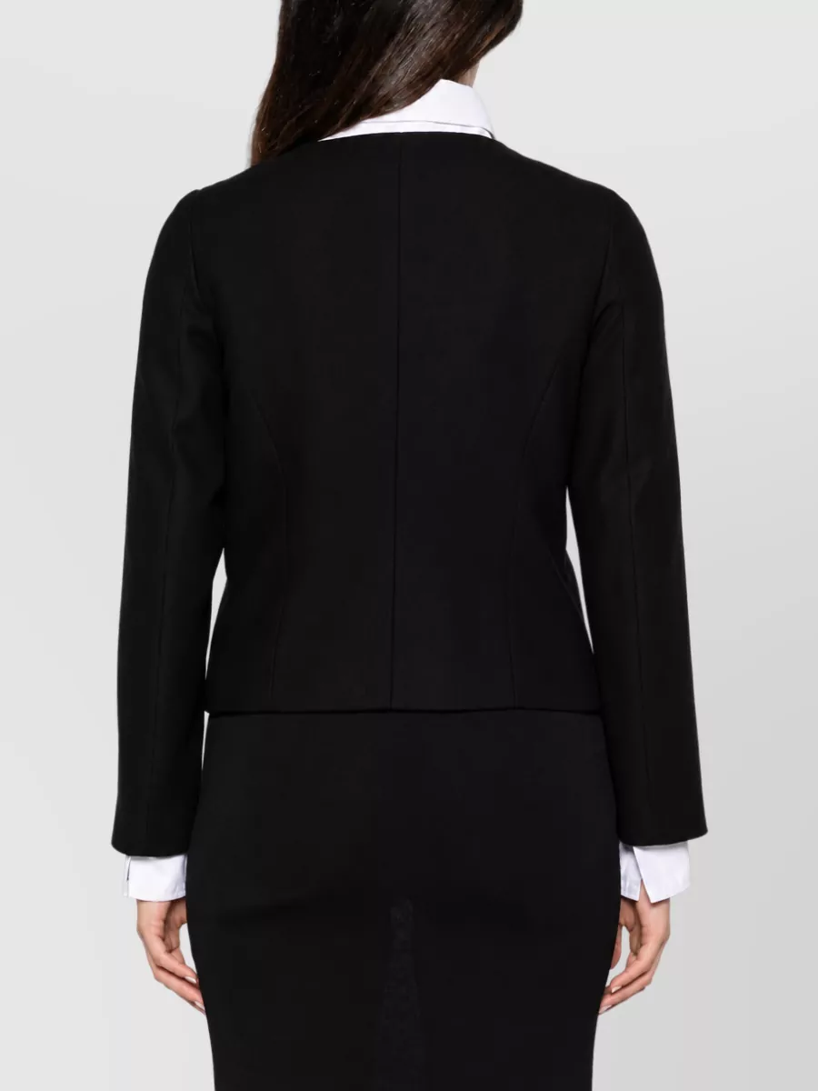 Emporio Armani Bow Detail Peter Pan Collar Wool Blend Blazer