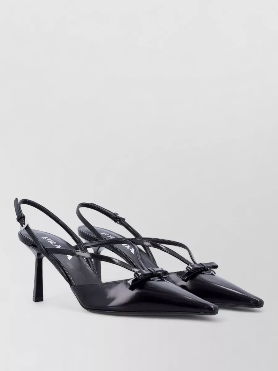 Prada Leather Bow Slingback Pumps