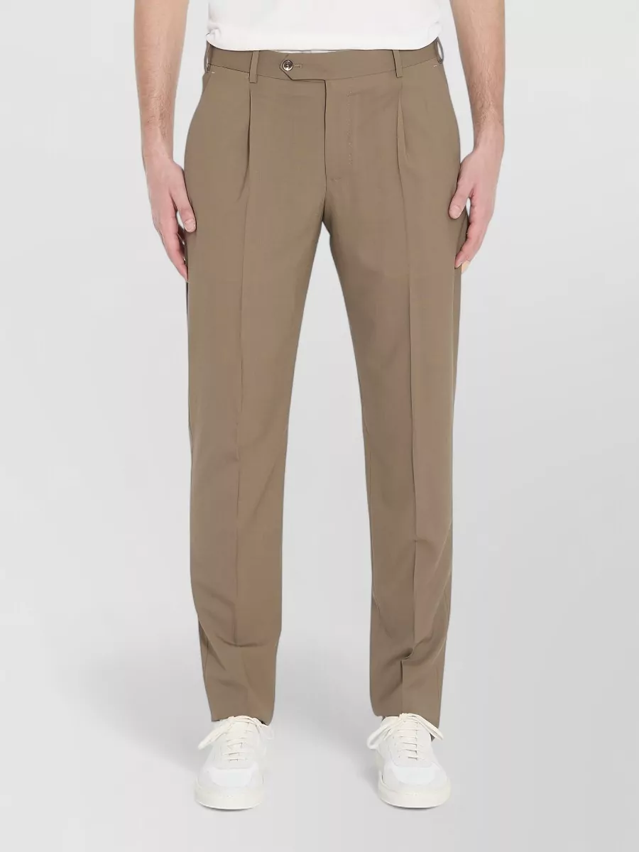 Pt Torino Virgin Wool Mid-Rise Straight-Leg Trousers