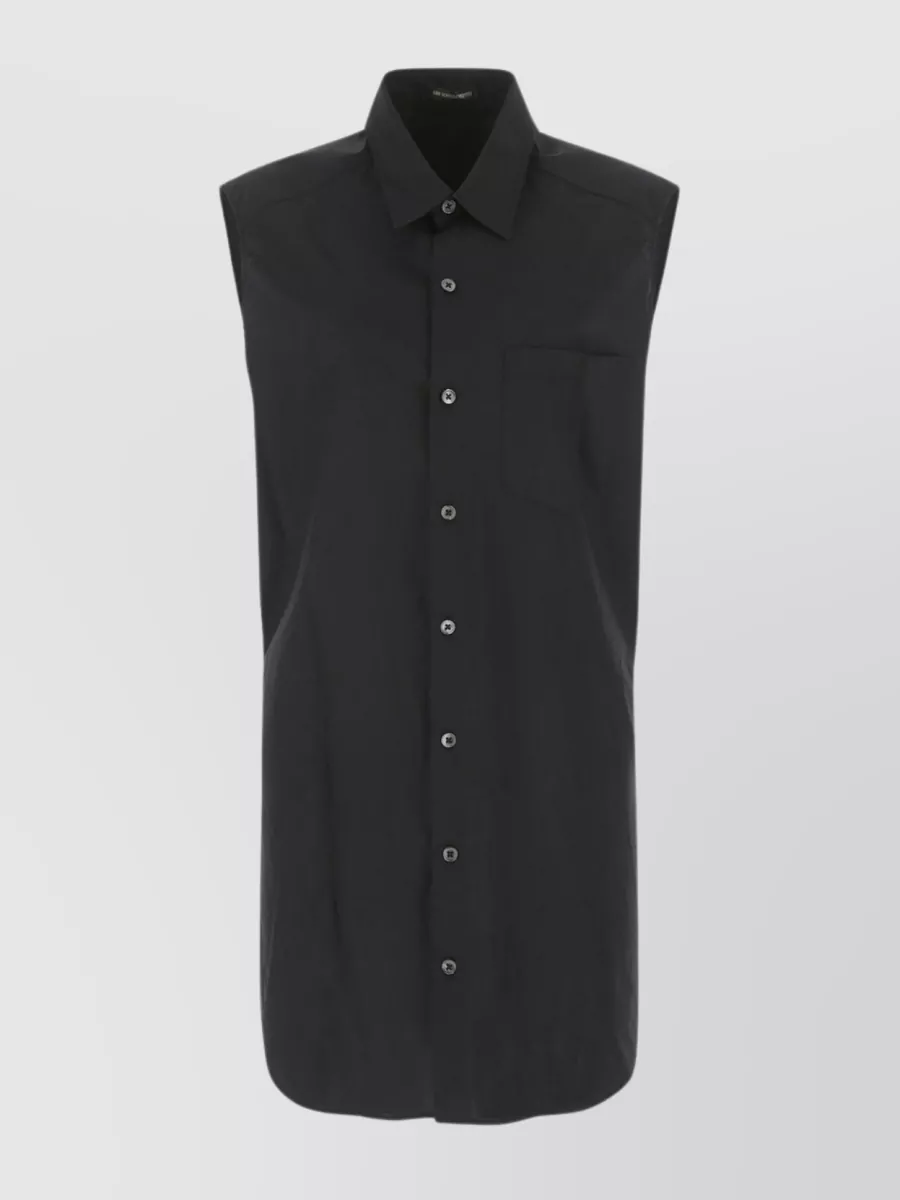 Shop Ann Demeulemeester Amelie Sleeveless Shirt In Cotton In Black