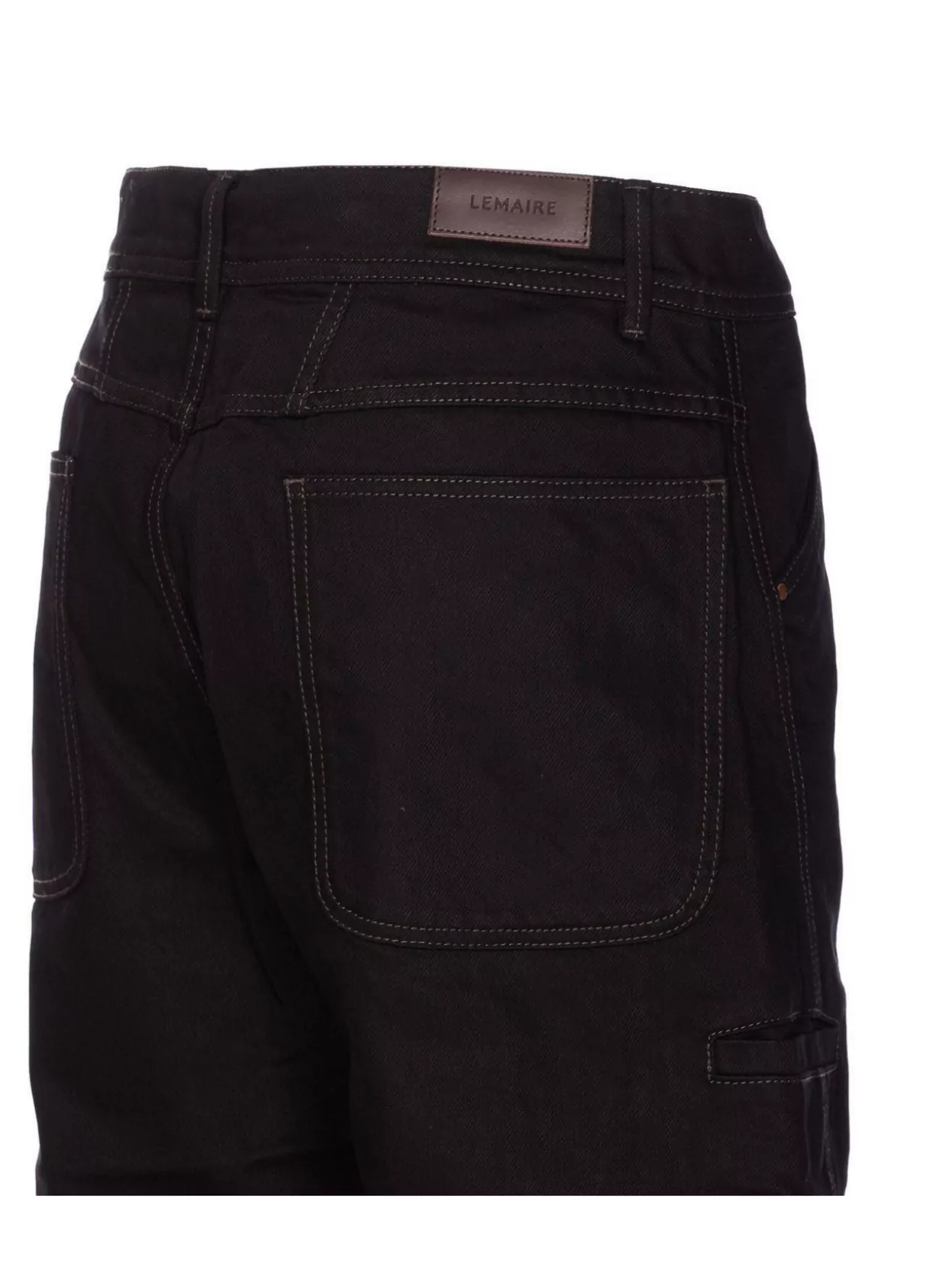 Lemaire Twisted Wide Leg Trousers With Contrast Stitching
