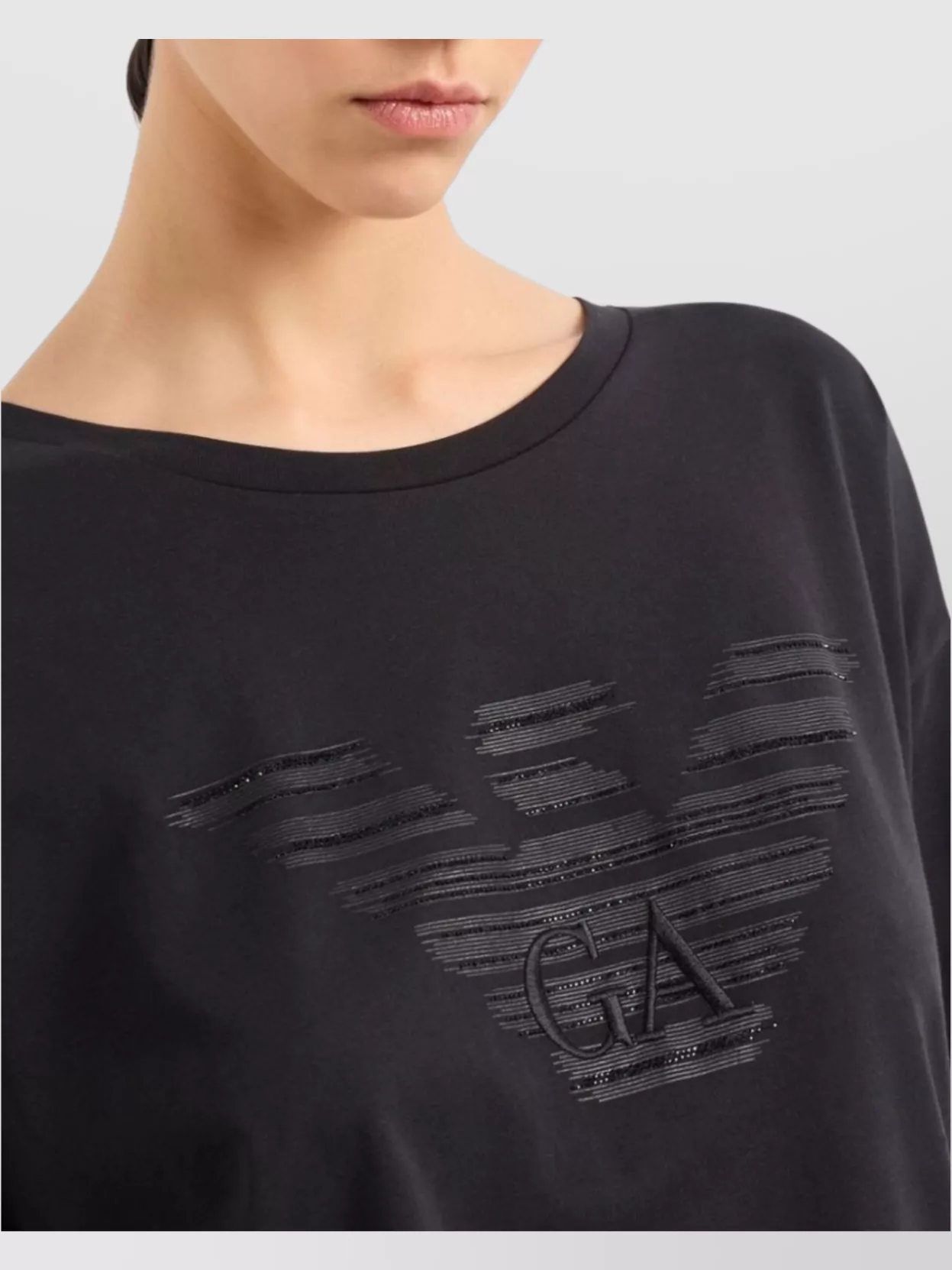 Emporio Armani Cotton Logo T-Shirt With Asymmetric Hem
