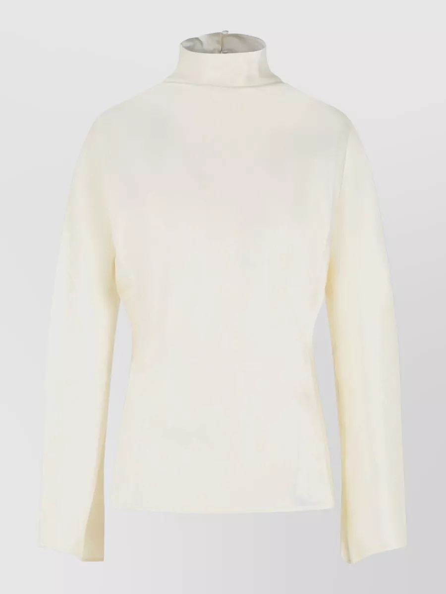 Róhe Satin mock neck long sleeve blouse