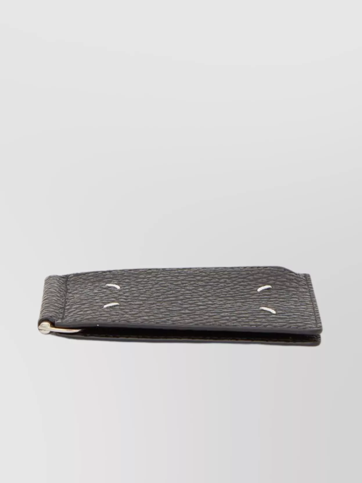 Maison Margiela Grained Leather Bi-Fold Wallet With White Seams