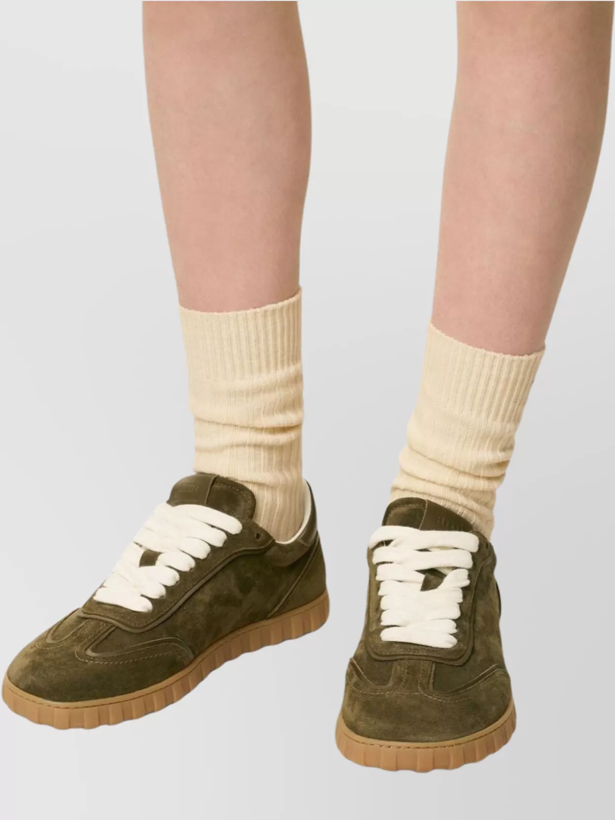 Ami Alexandre Mattiussi Low Top Sneakers Contrast Stitching In Green