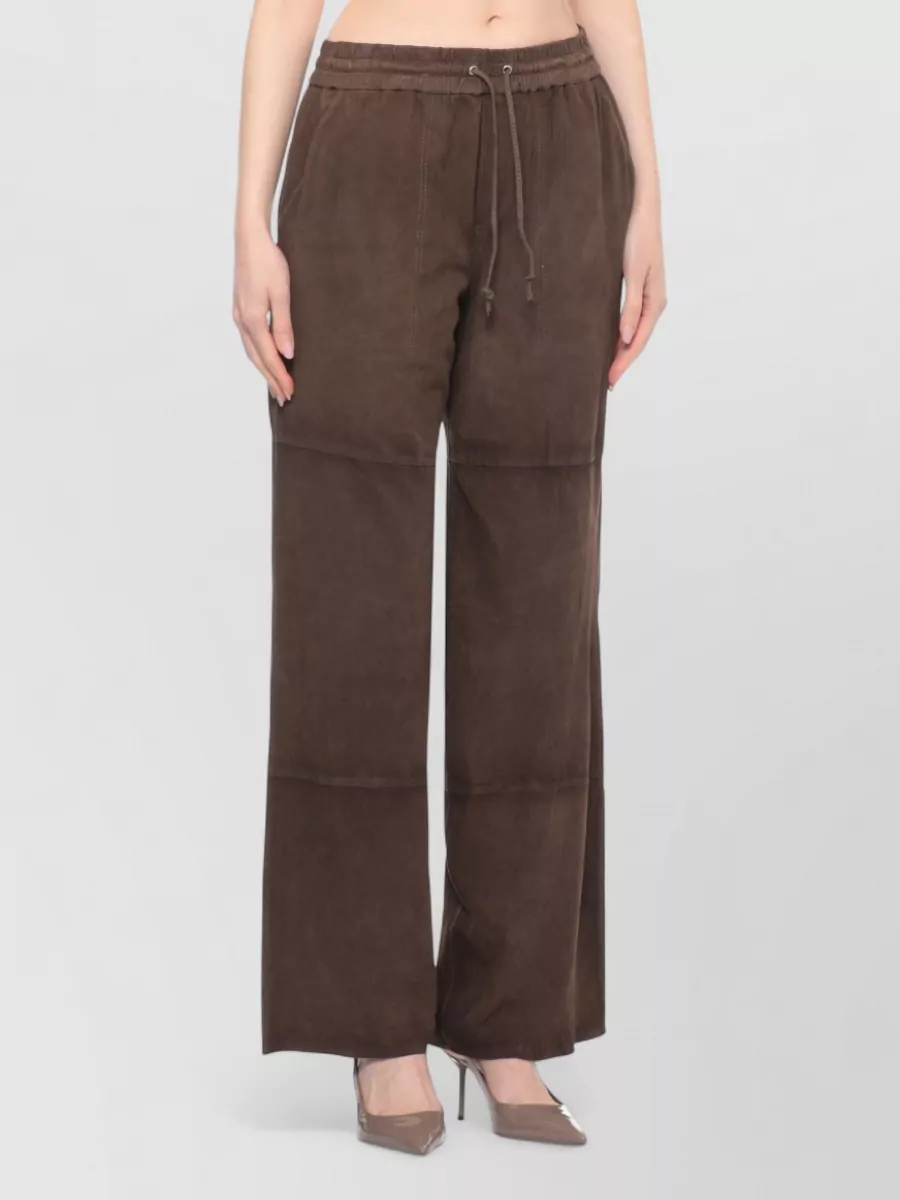 Parosh Leather Wide-Leg Trousers