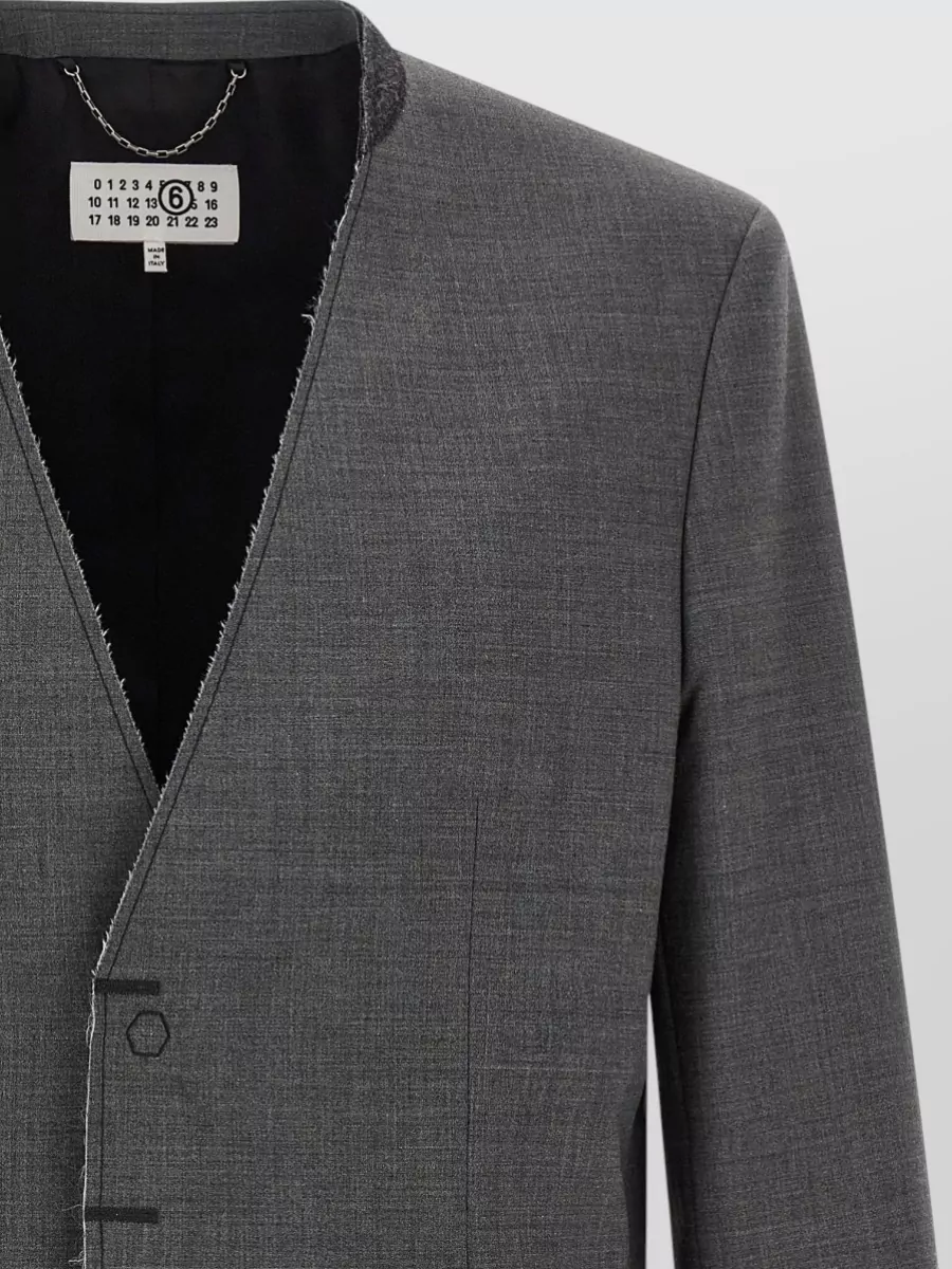 Mm6 Maison Margiela Wool Blazer Single Breasted Long Sleeves