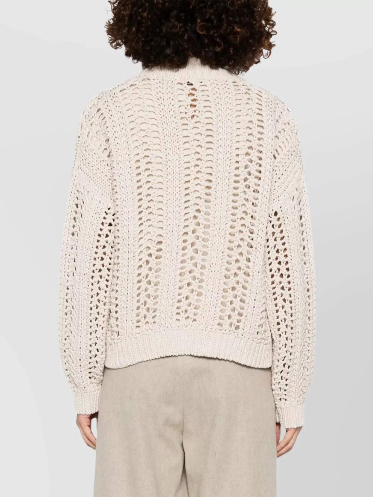 Brunello Cucinelli Knitwear Cotton Dropped Shoulders In Neutrals