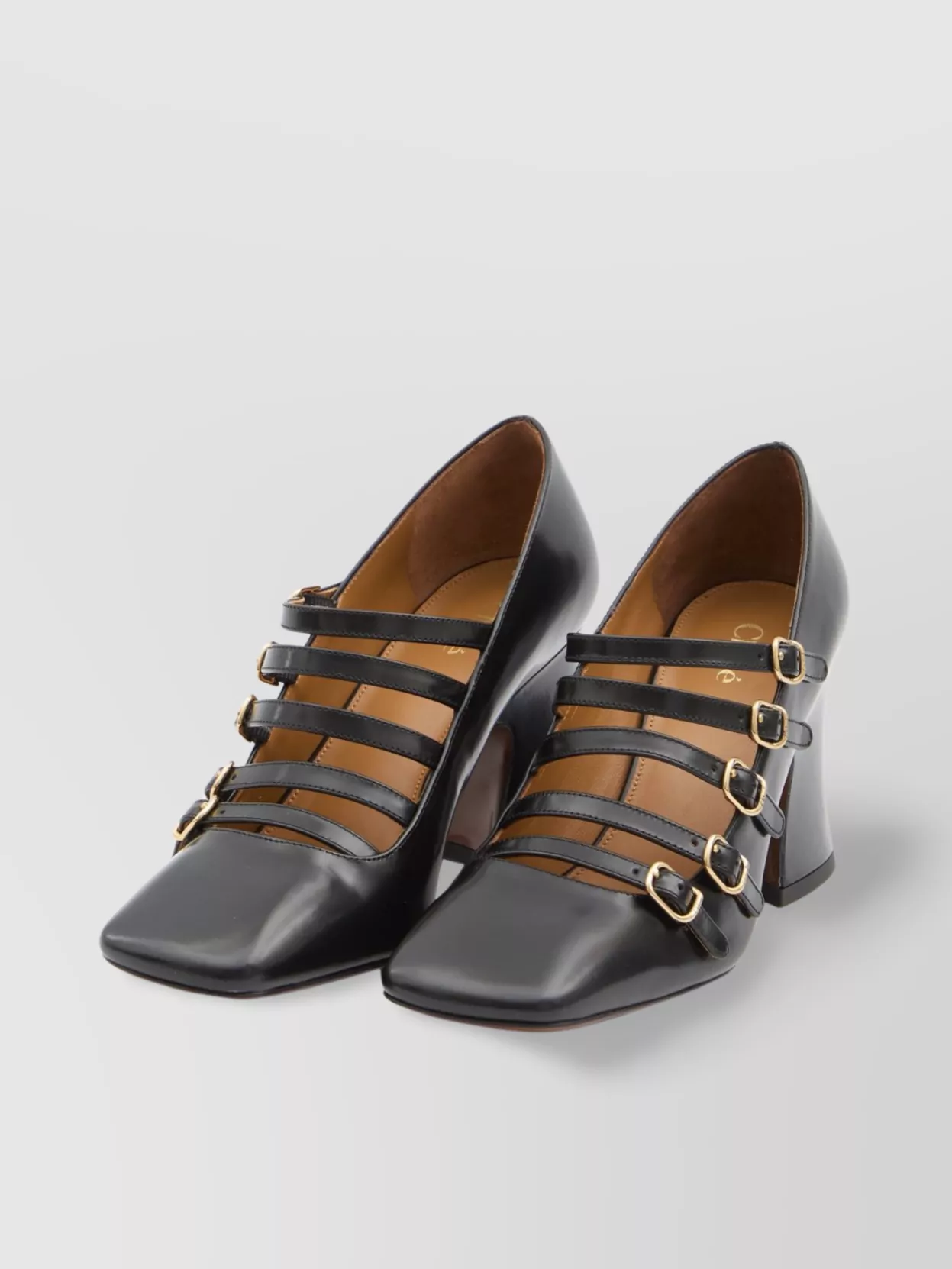 Chloé Janis Buckle Strap Pumps In Black