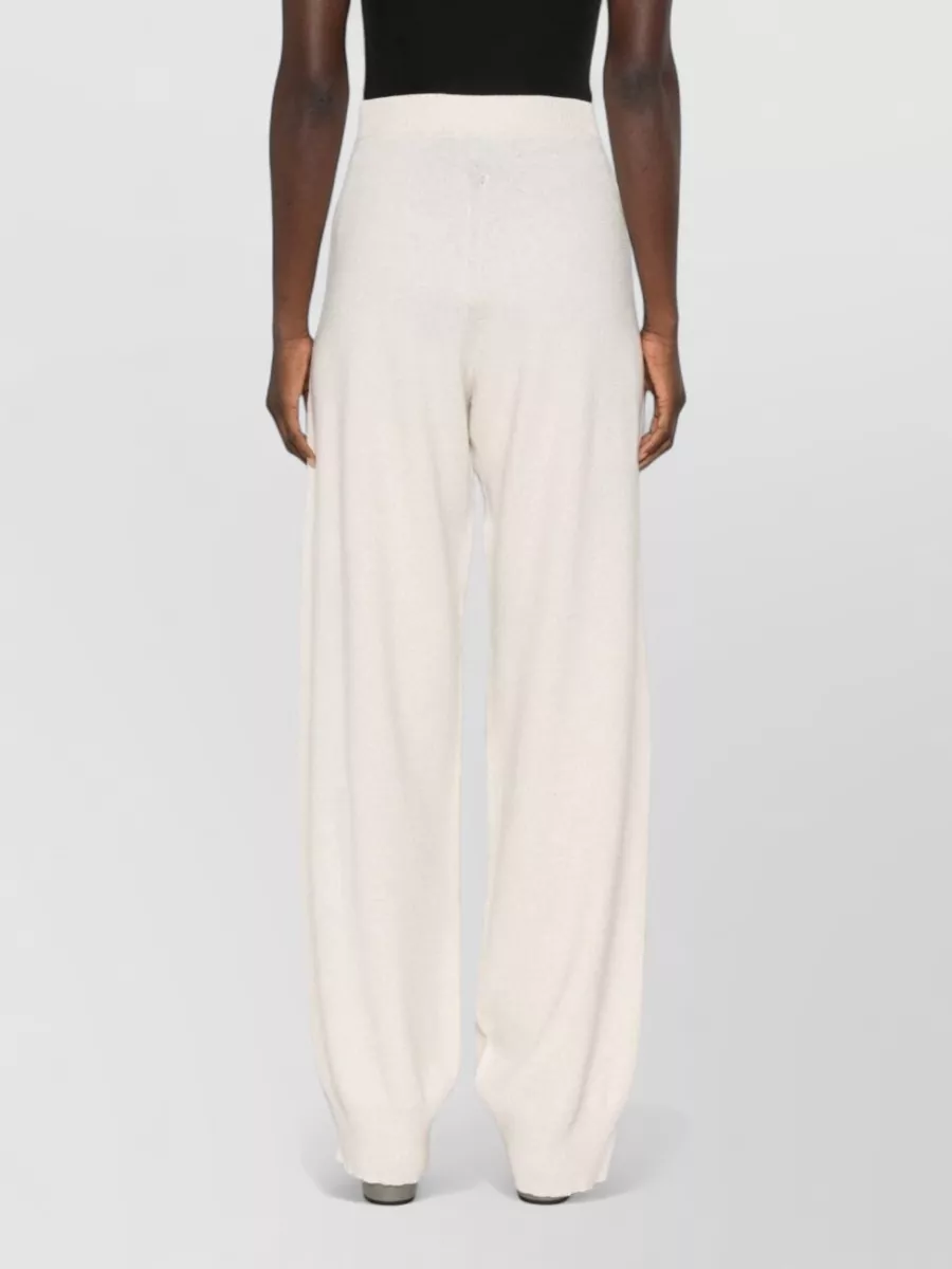 Fabiana Filippi Fine-Knit Wide-Leg Ribbed-Cuff Loungewear Trousers