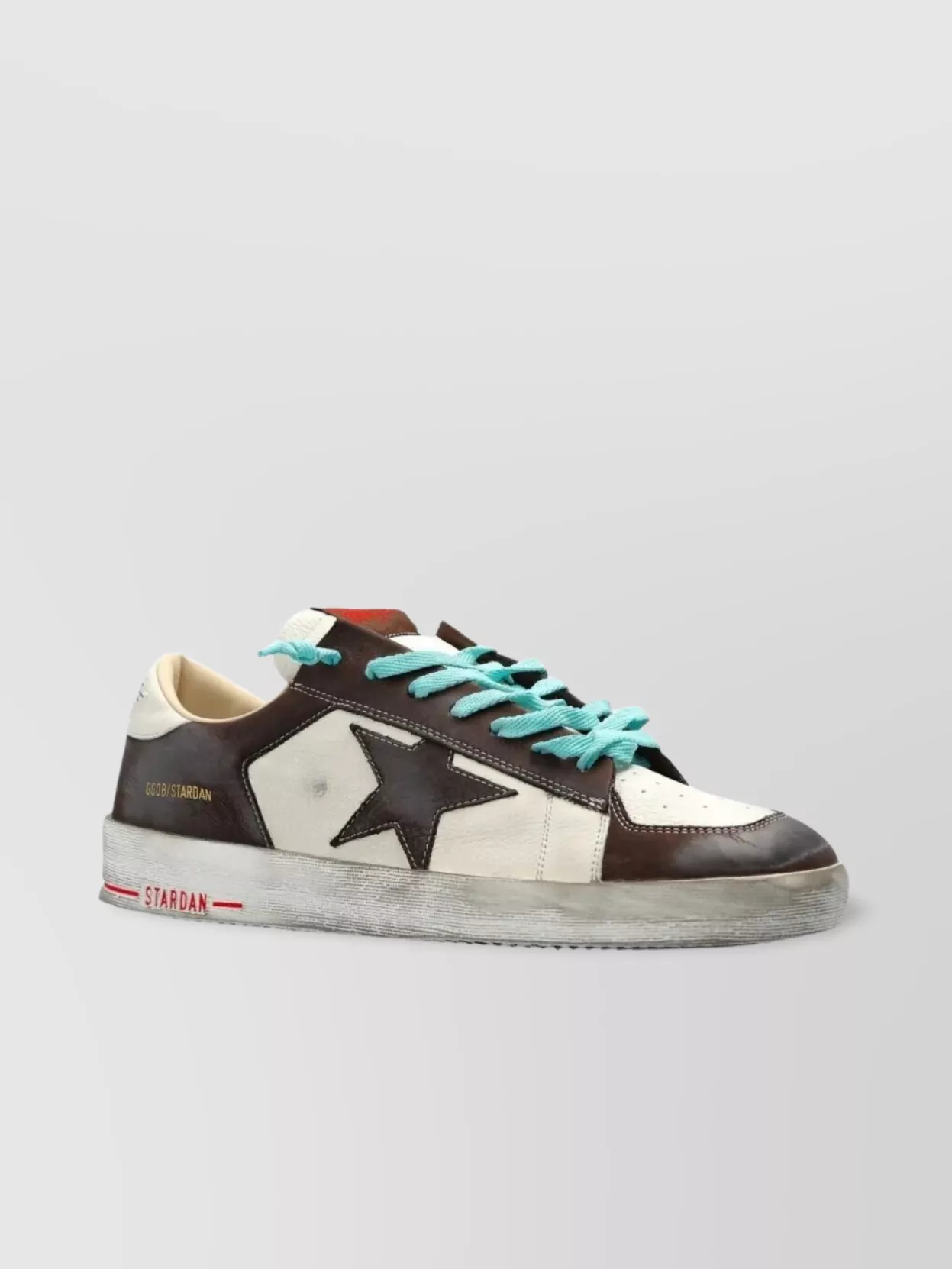 Golden Goose Distressed Leather Sneakers With Two-Tone Star Patch